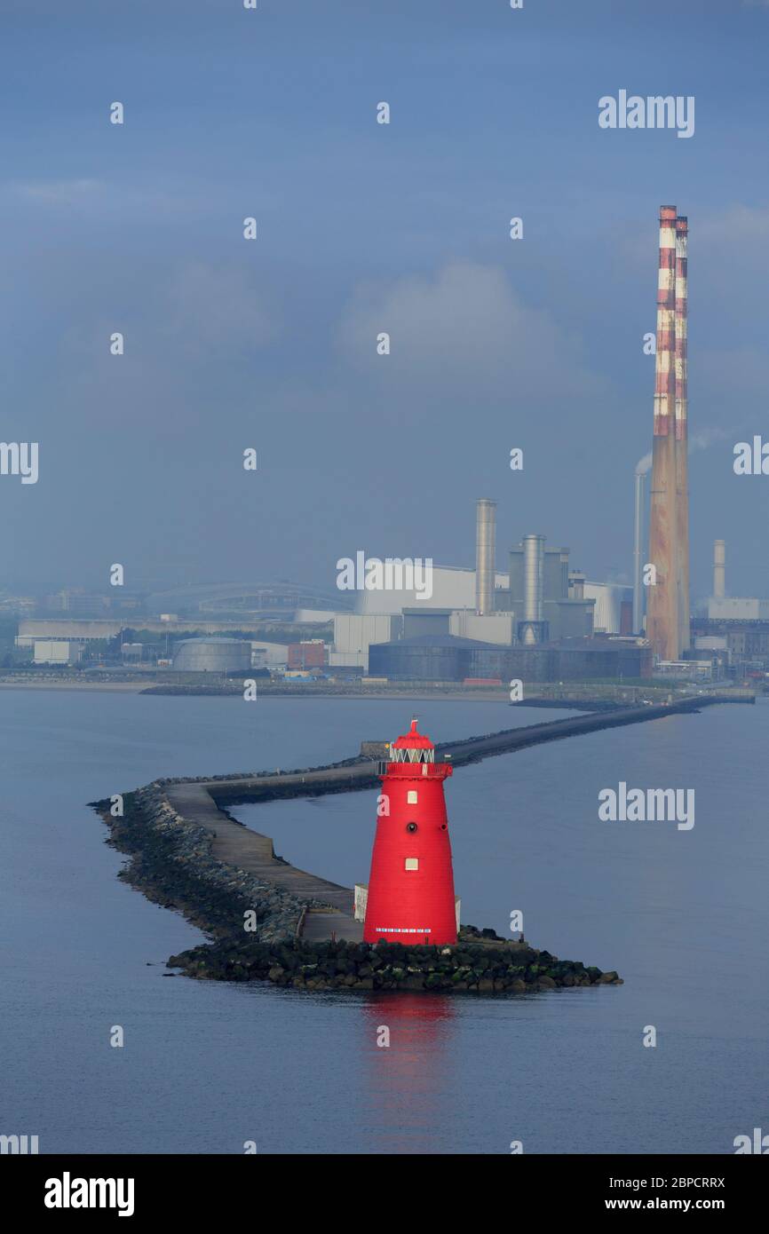 Poolbeg Lighthouse, Dublin City, County Dublin, Ireland Stock Photo Alamy