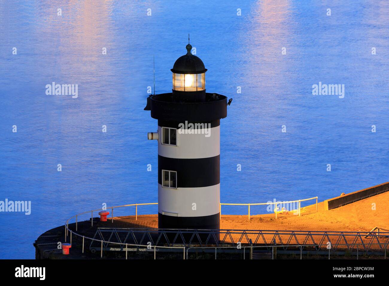 Alexandra Basin Lighthouse, Port of Dublin, County Dublin, Ireland Stock Photo