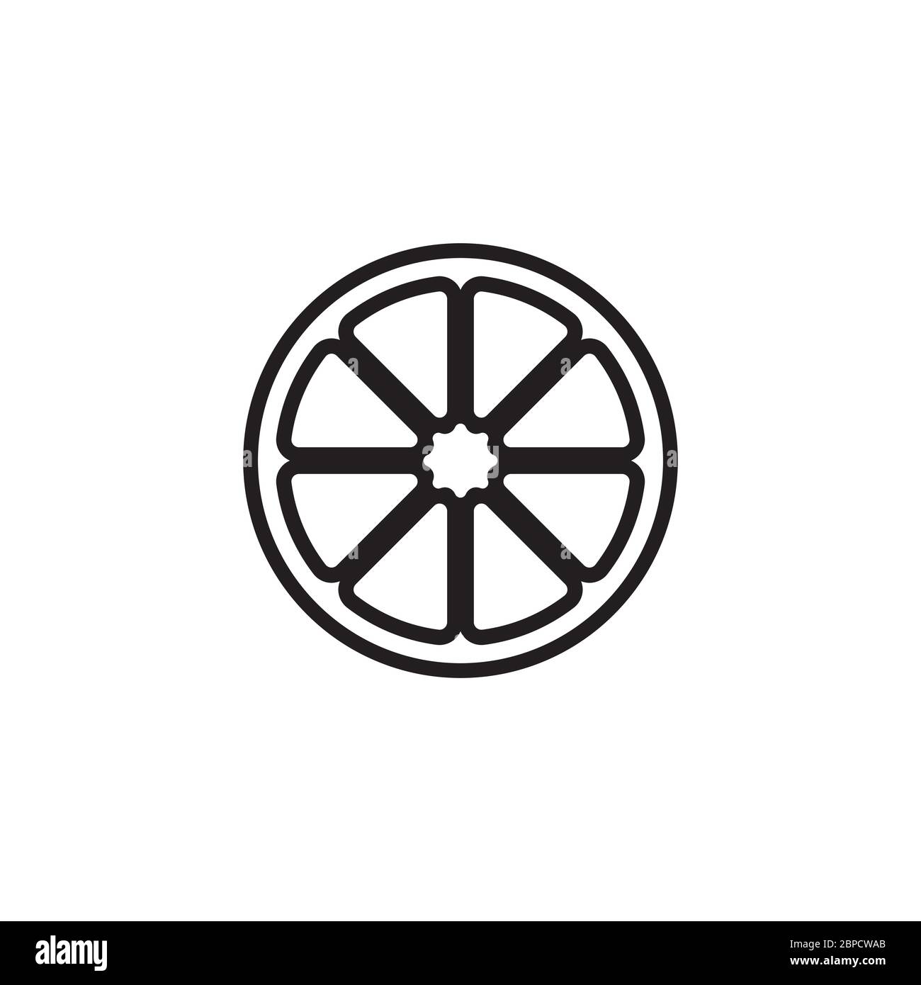 lime slice lines icon vector isolated on white background Stock Vector
