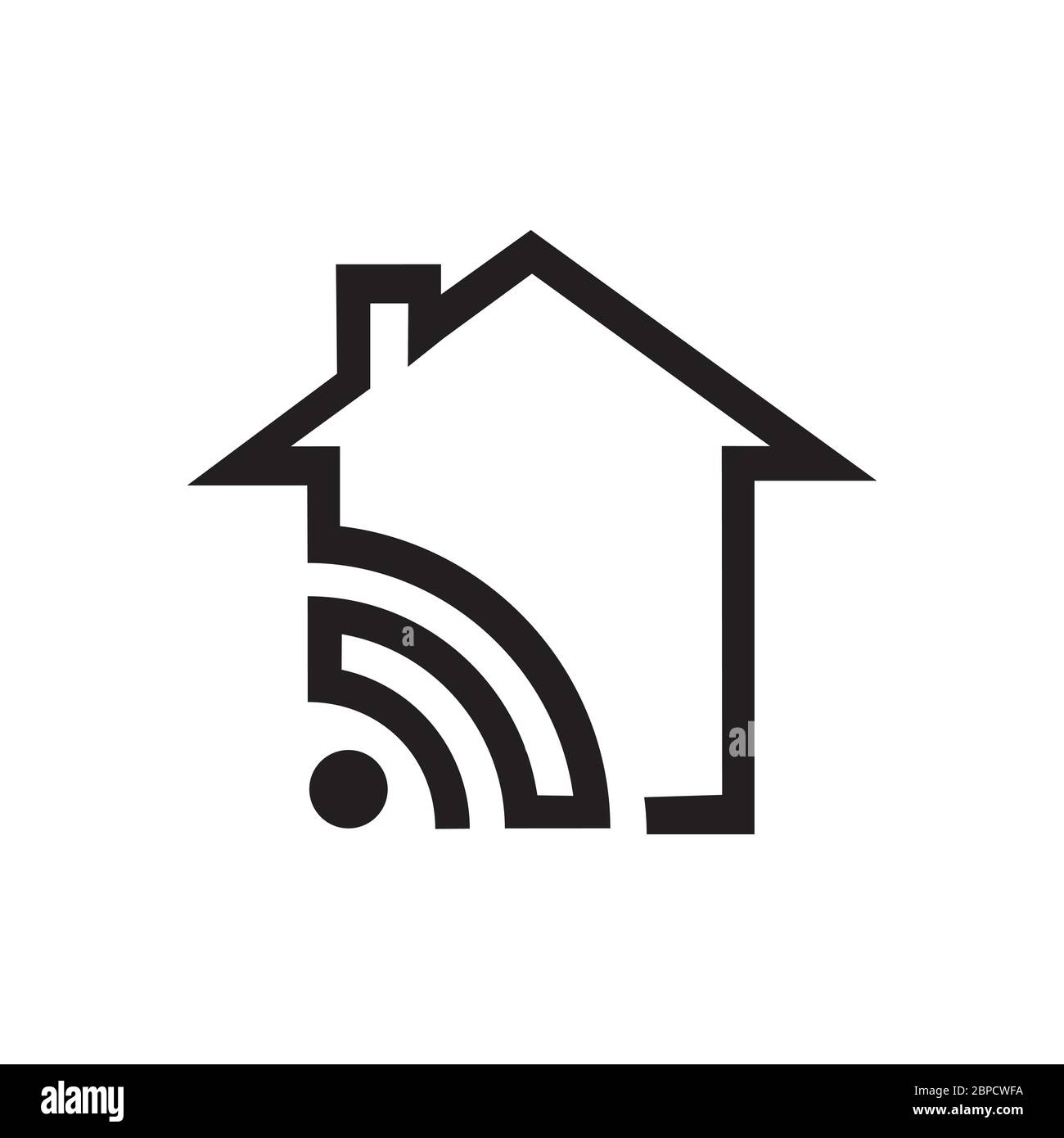 signal with home design concept. creative icon. vector illustration. Stock Vector