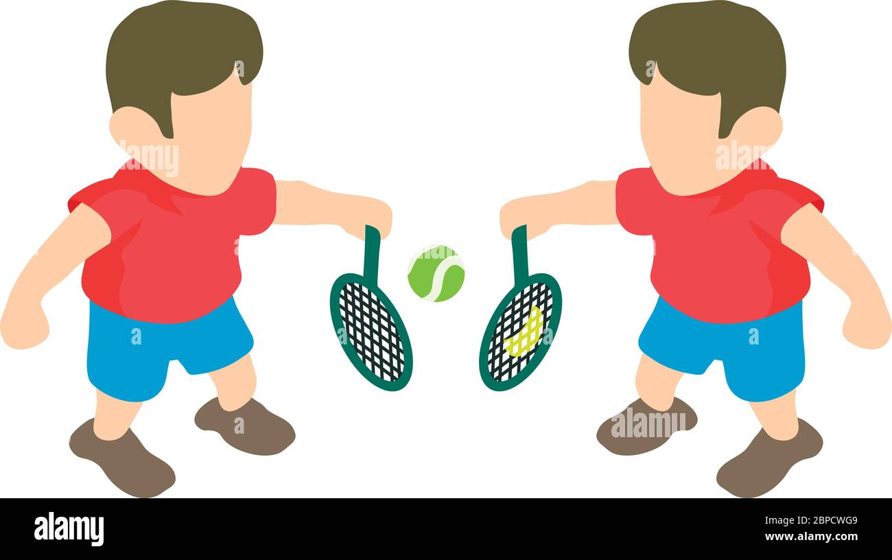Tennis returner icon, isometric style Stock Vector