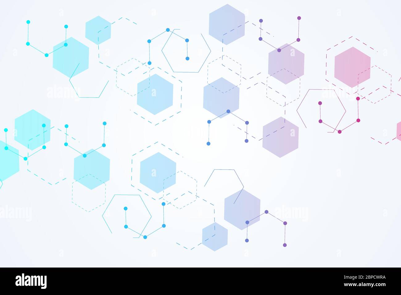 Hexagonal abstract background. Big Data Visualization. Global network connection Stock Vector