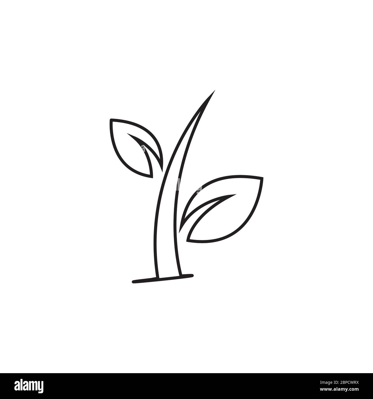 growth plants lines icon vector isolated on white background Stock Vector