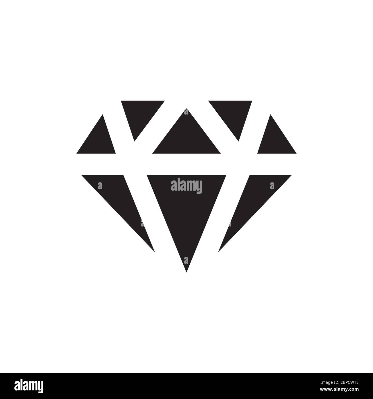 diamond geometric shape. creative icon. isolated on white background Stock Vector