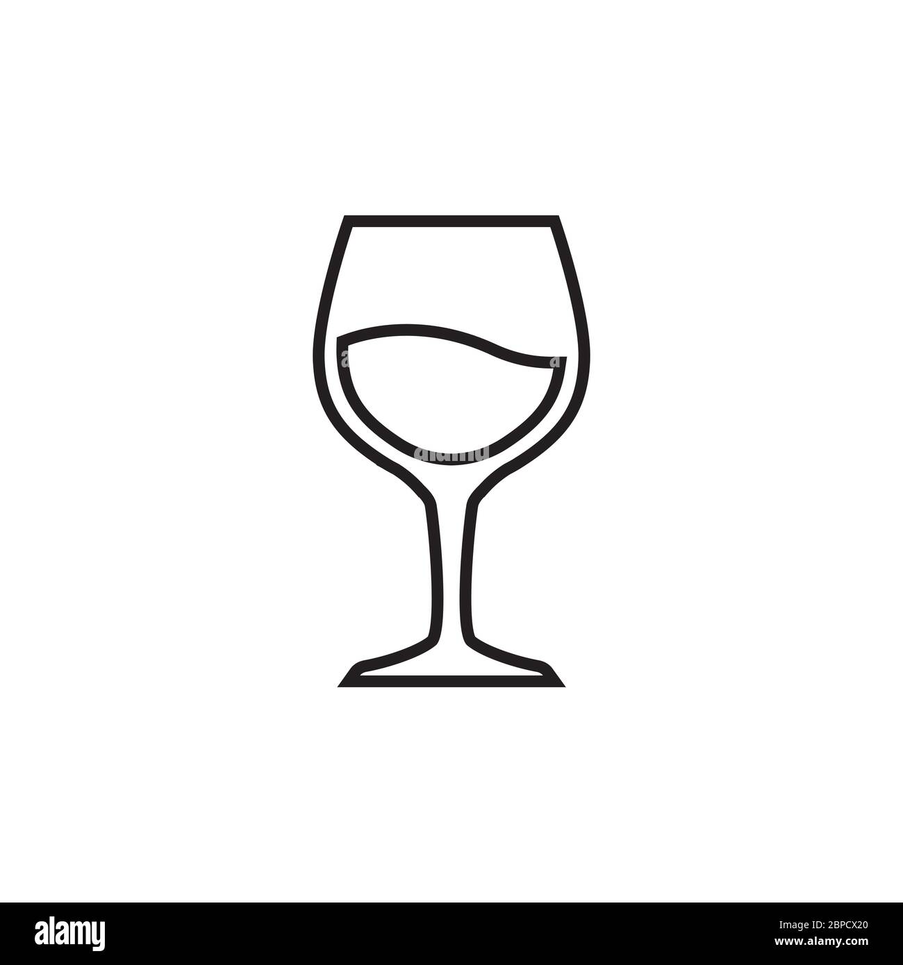 lines icon wine glass design vector isolated on white background Stock Vector