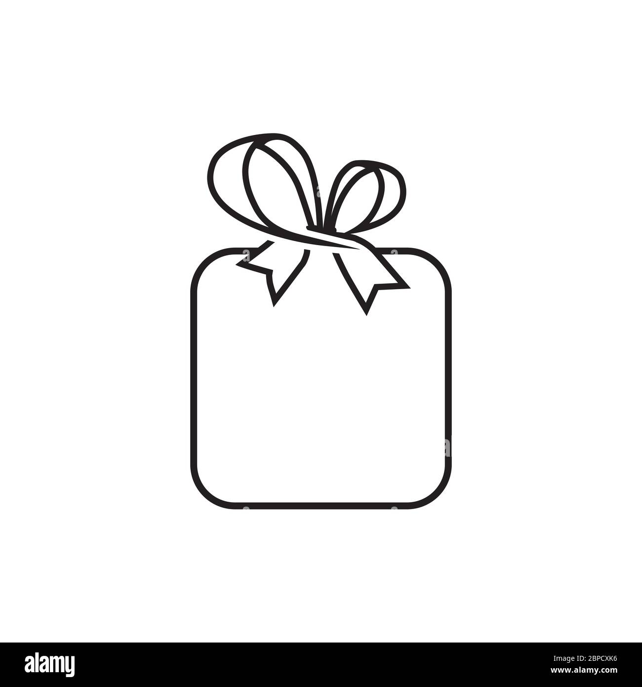 simple line icon gift vector isolated on white background Stock Vector