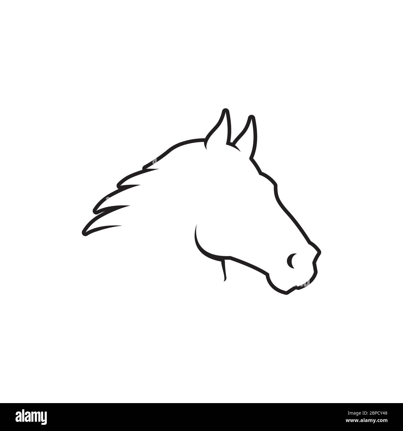 lines icon horse head icon vector isolated on white background Stock Vector