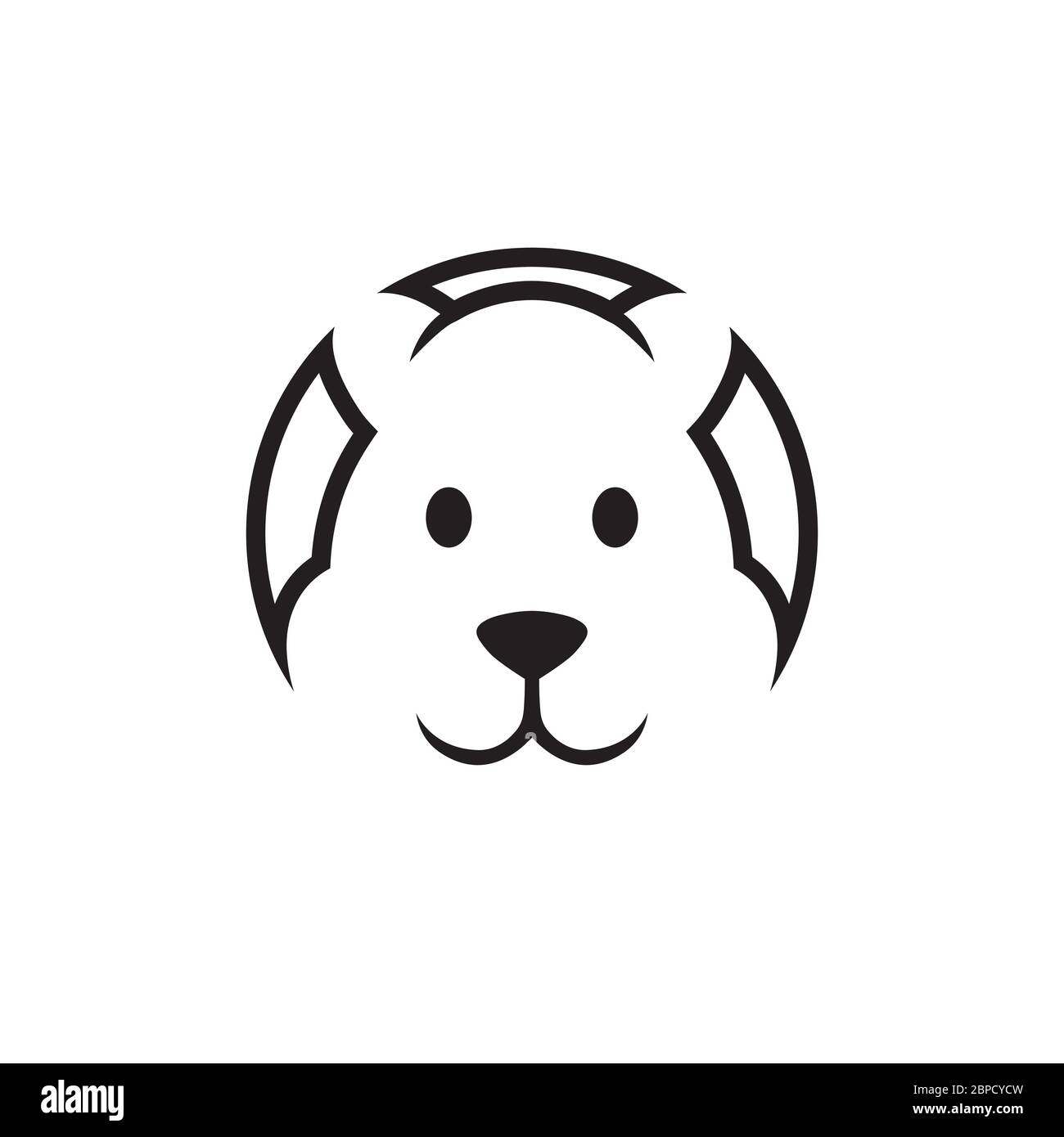 lines icon hamster head design vector isolated on white background Stock Vector