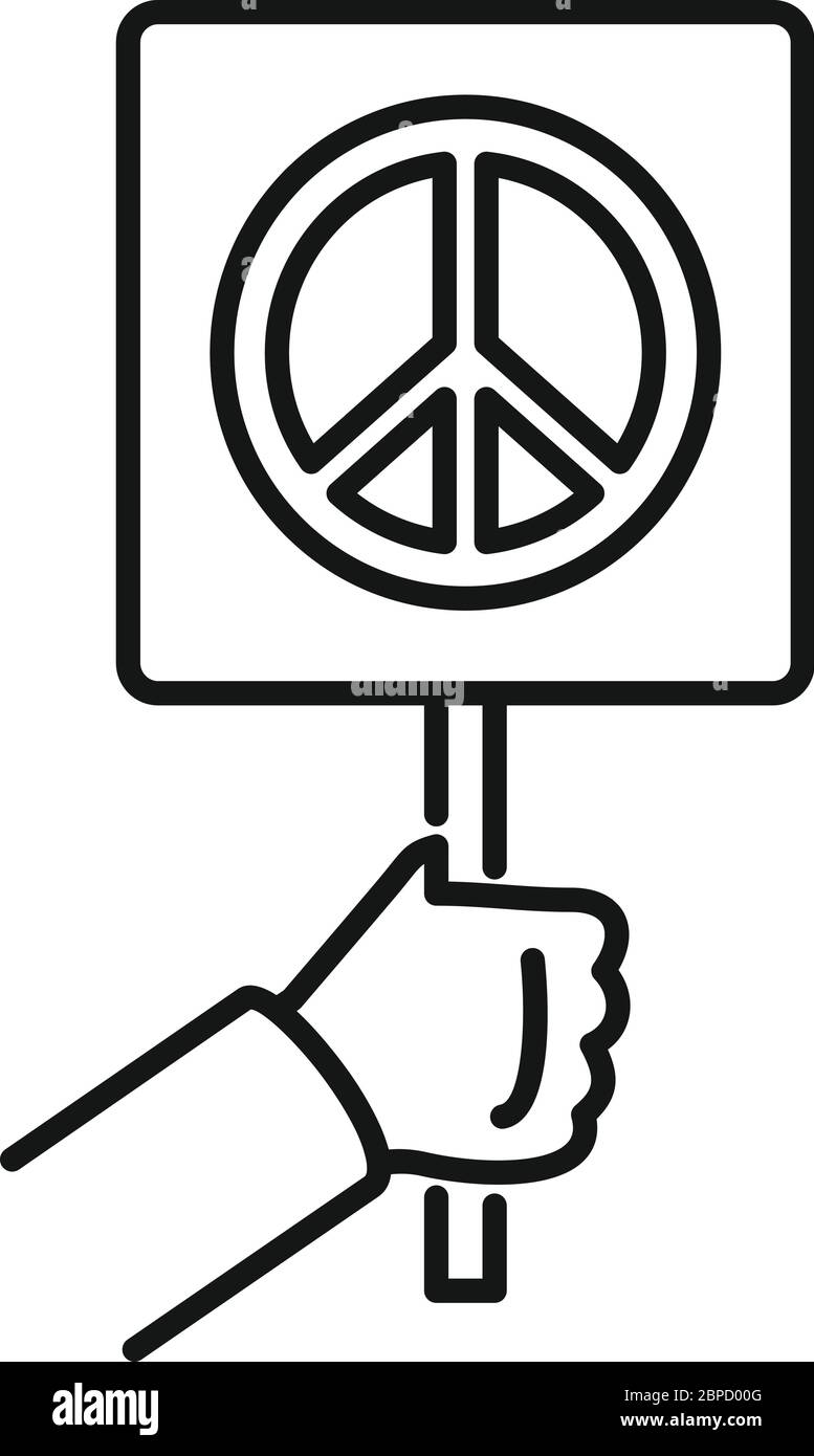 Peace symbol icon. Outline peace symbol vector icon for web design isolated on white background