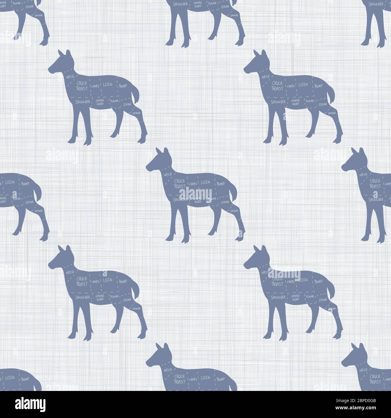 Seamless french farmhouse deer cut chart pattern. Farmhouse linen