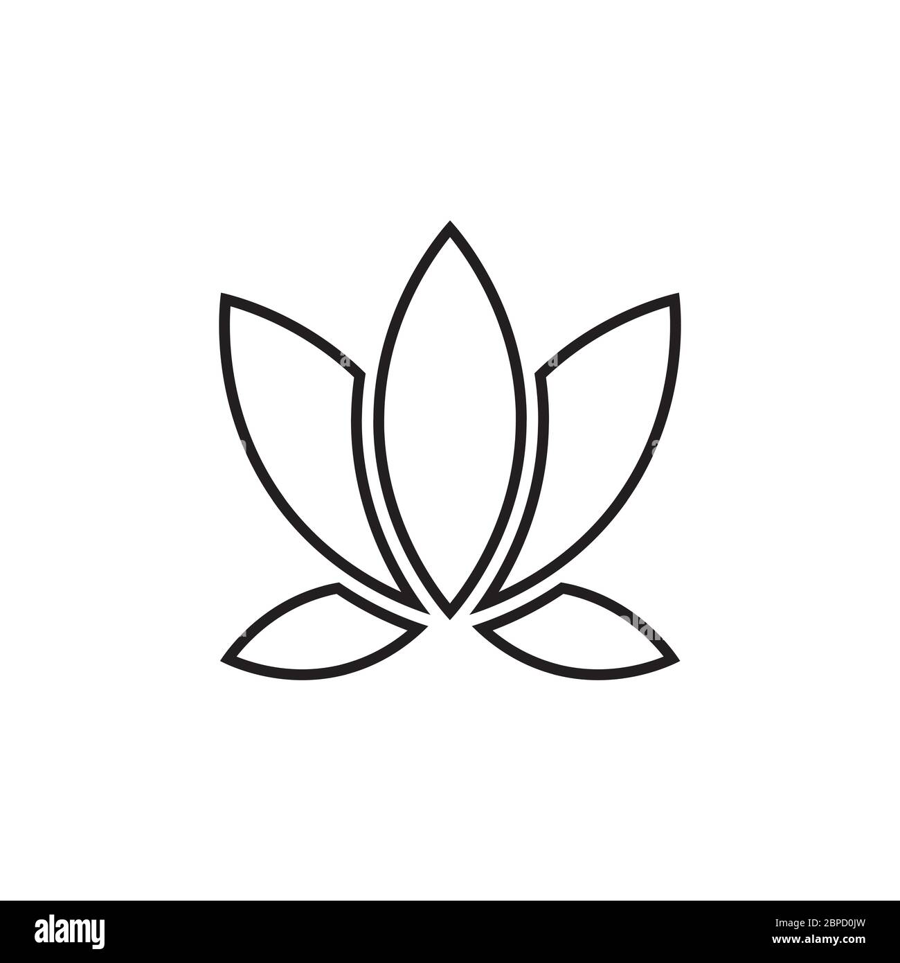 simple lines lotus icon vector isolated on white background Stock Vector