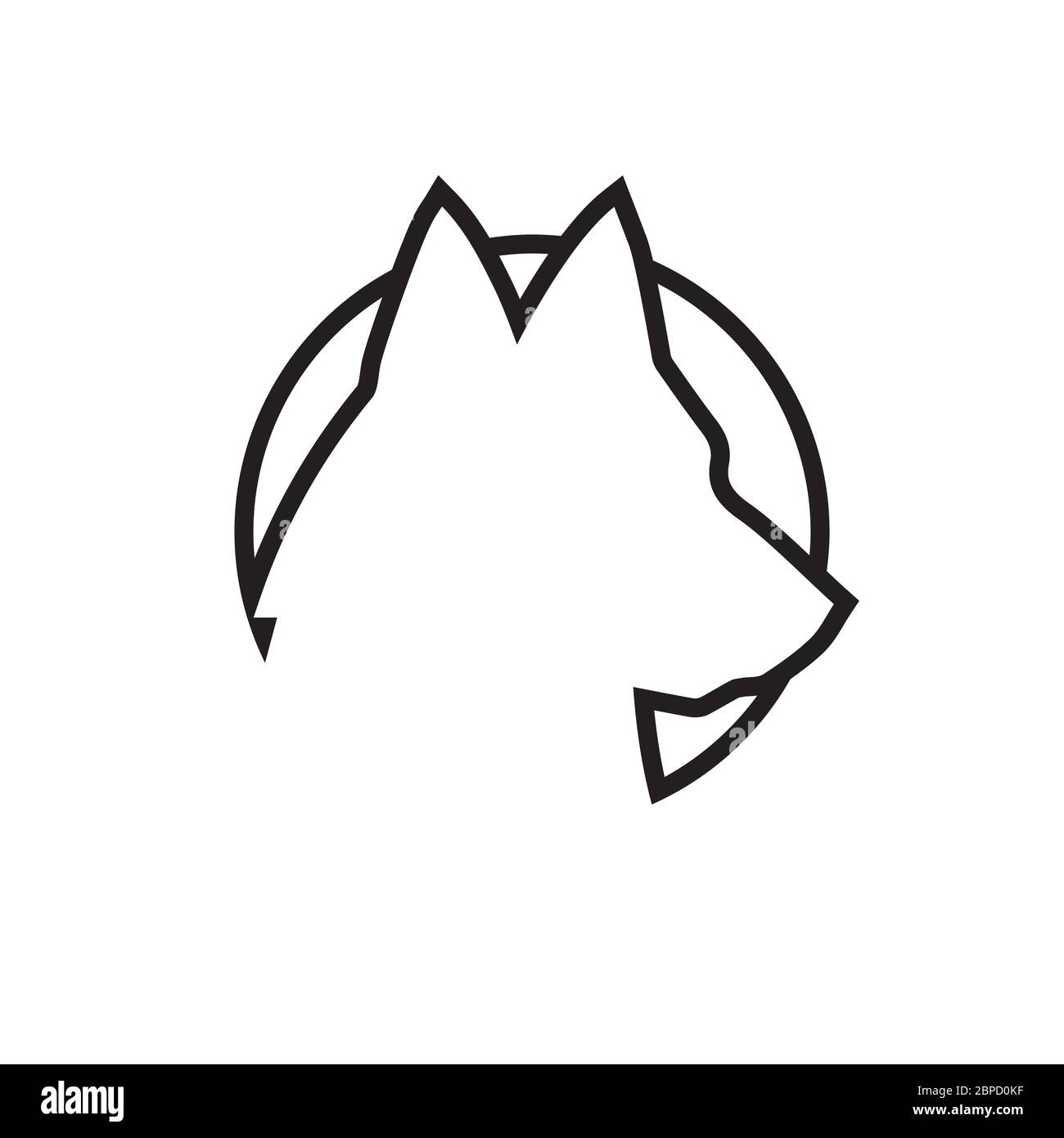 lines icon dog head vector isolated on white background Stock Vector
