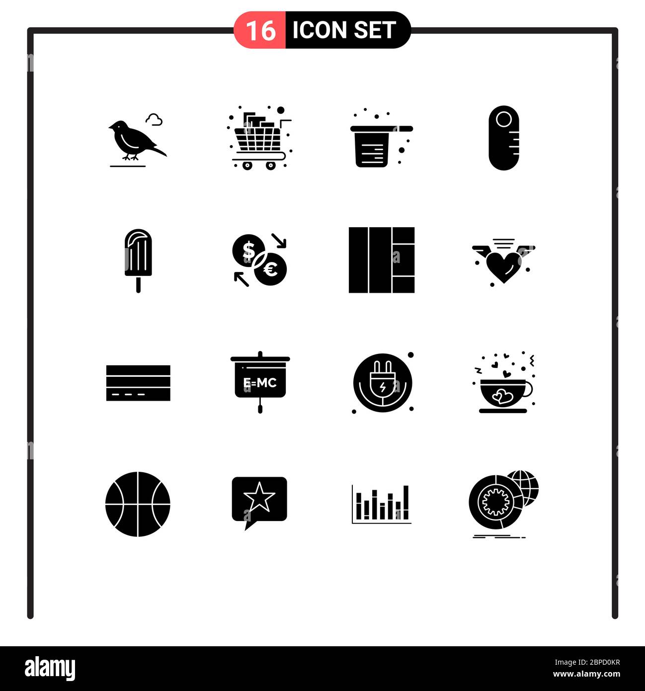 Pack of 16 Modern Solid Glyphs Signs and Symbols for Web Print Media such as beach, ruler, trolley, grownup, cups Editable Vector Design Elements Stock Vector