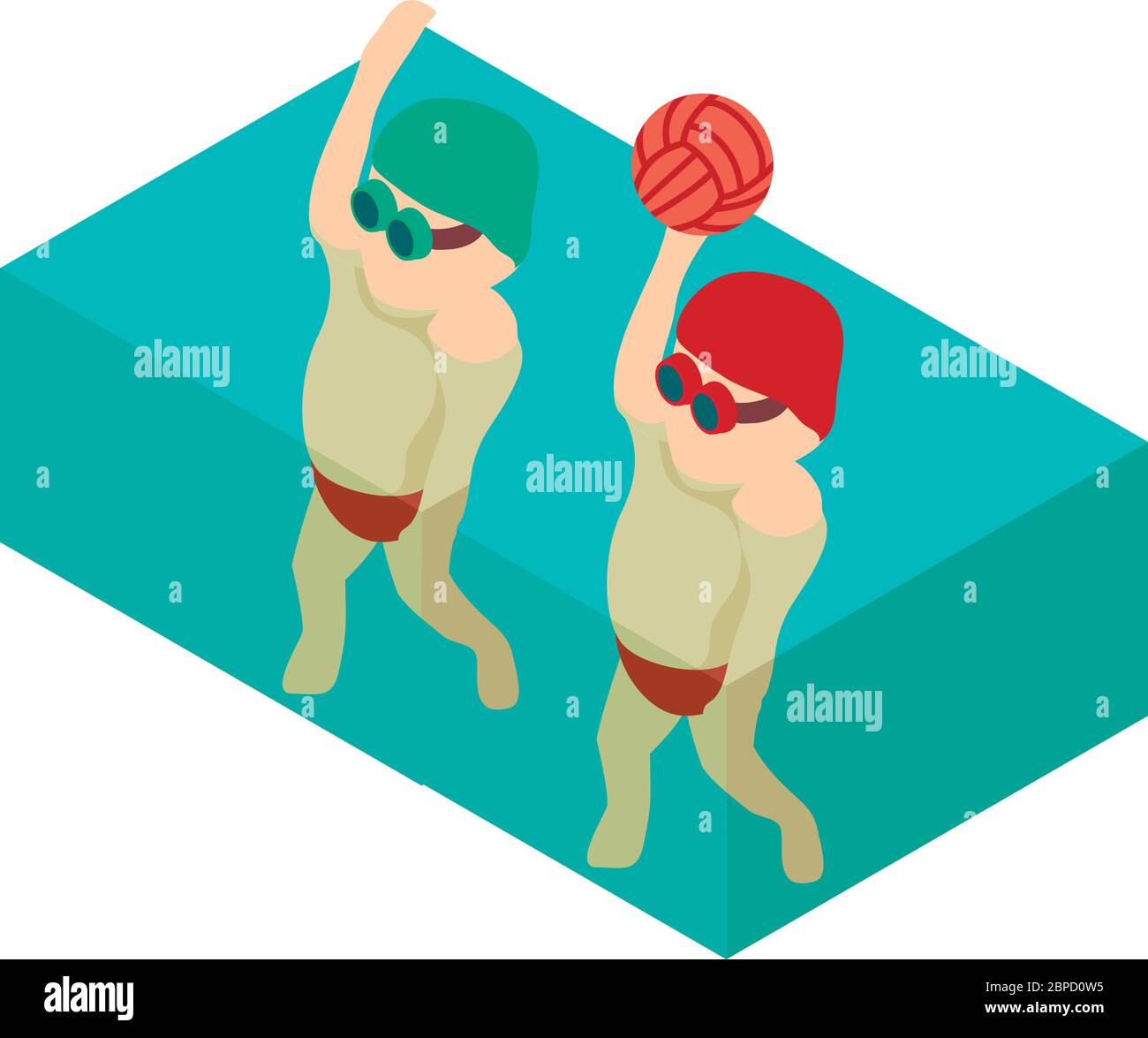 Waterpolo player icon, isometric style Stock Vector