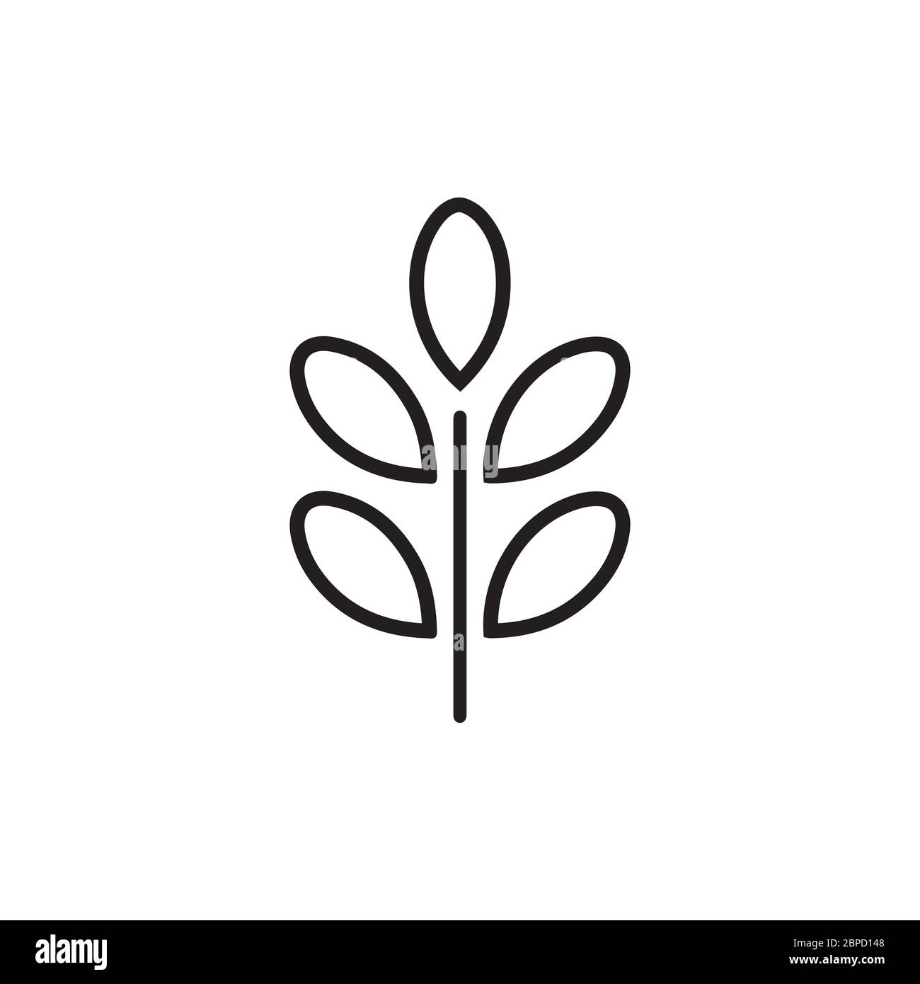 simple lines icon leaf moringa concept isolated on white backgorund Stock Vector
