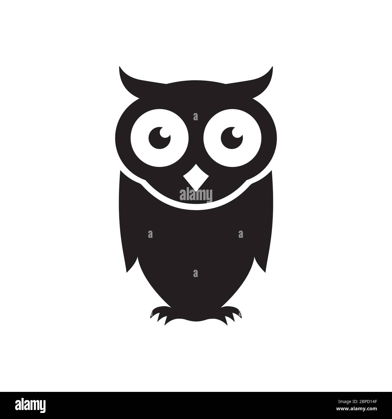 simple owl bird vector isolated on white background Stock Vector Image ...