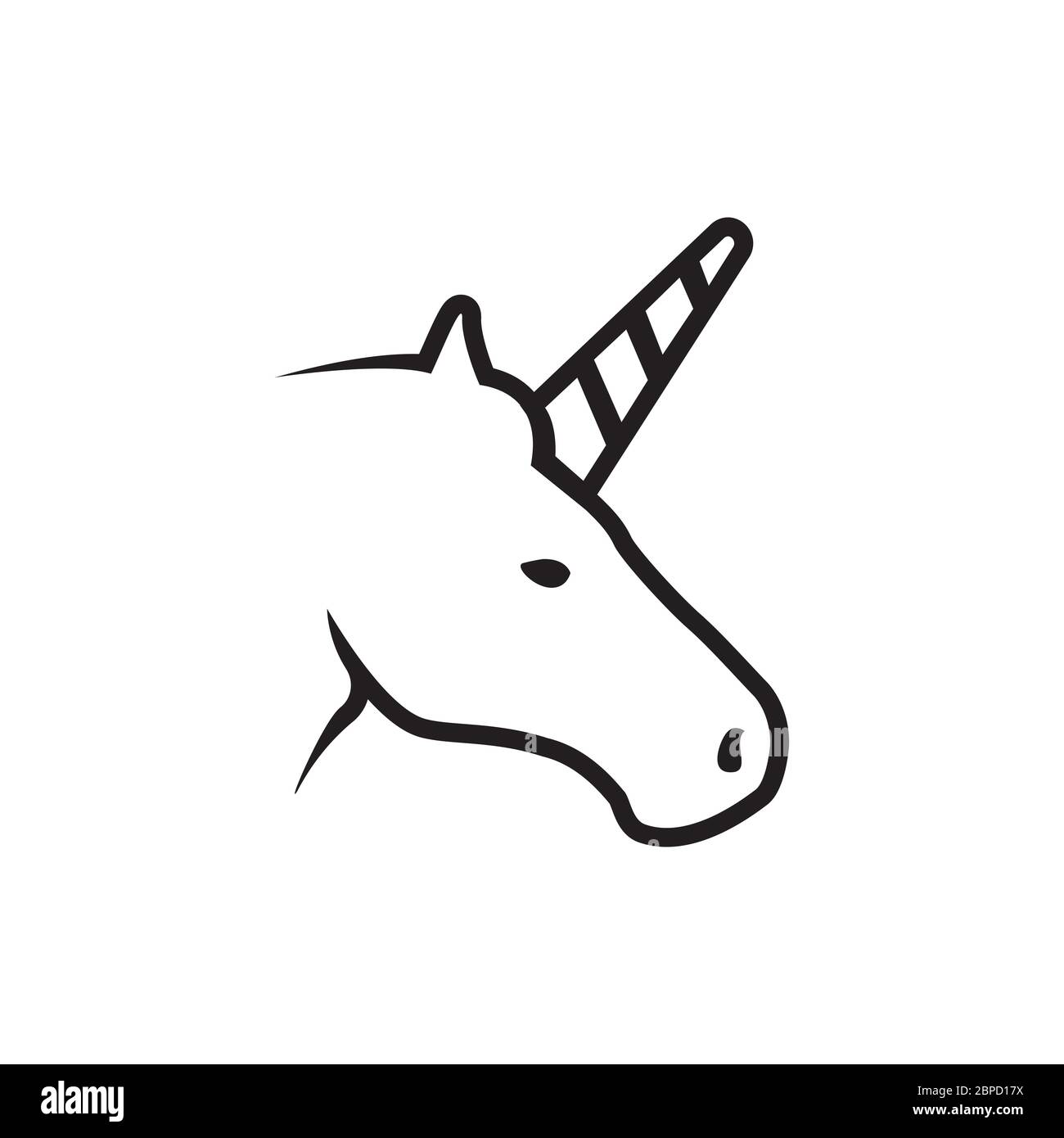 Lines Head Unicorn Icon Symbol Vector Isolated On White Background