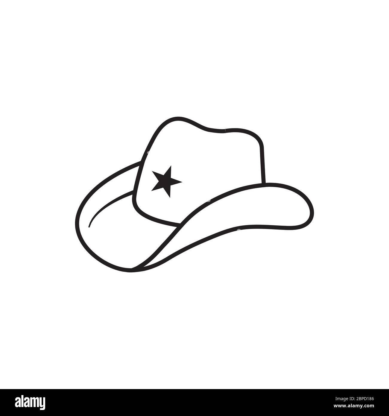 lines icon hat cowboy symbol vector isolated on white background Stock Vector