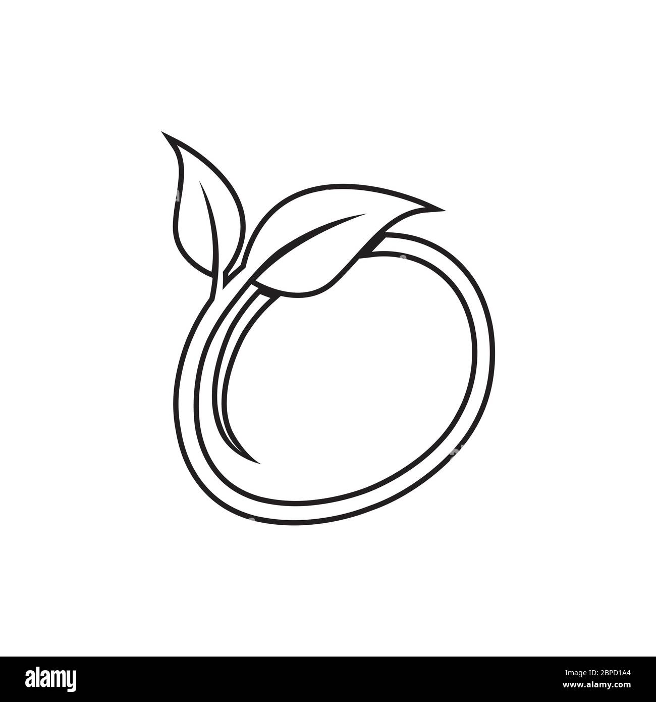 lines circle leaf icon vector isolated on white background Stock Vector