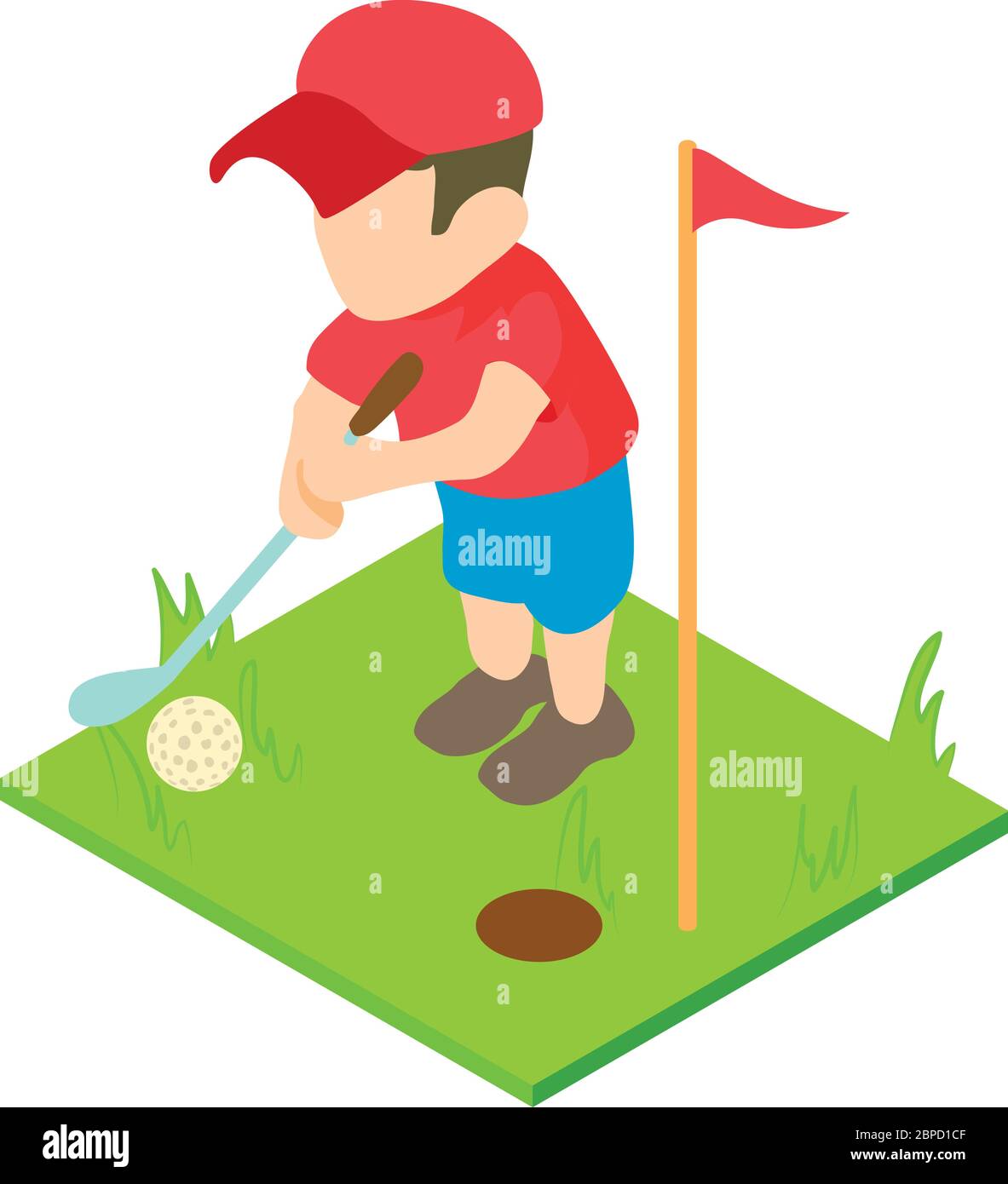 Golf Player Icon Isometric Style Stock Vector Image Art Alamy