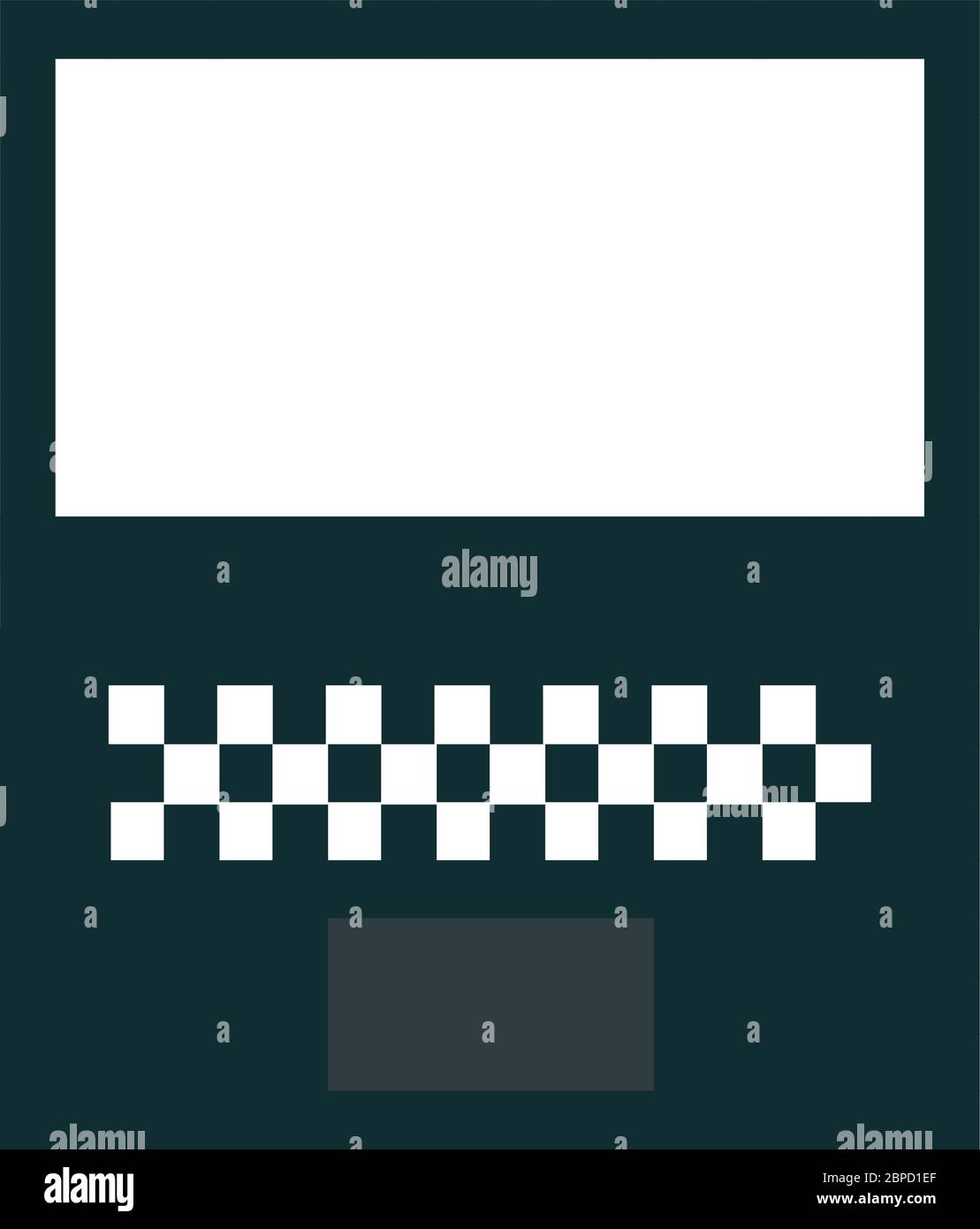 Block pixel rendered laptop keyboard & white display Stock Vector