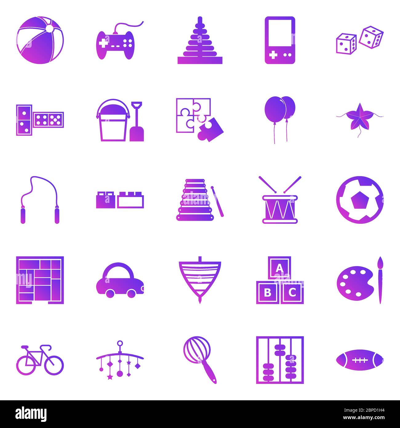 Toy gradient icons on white background, stock vector Stock Vector