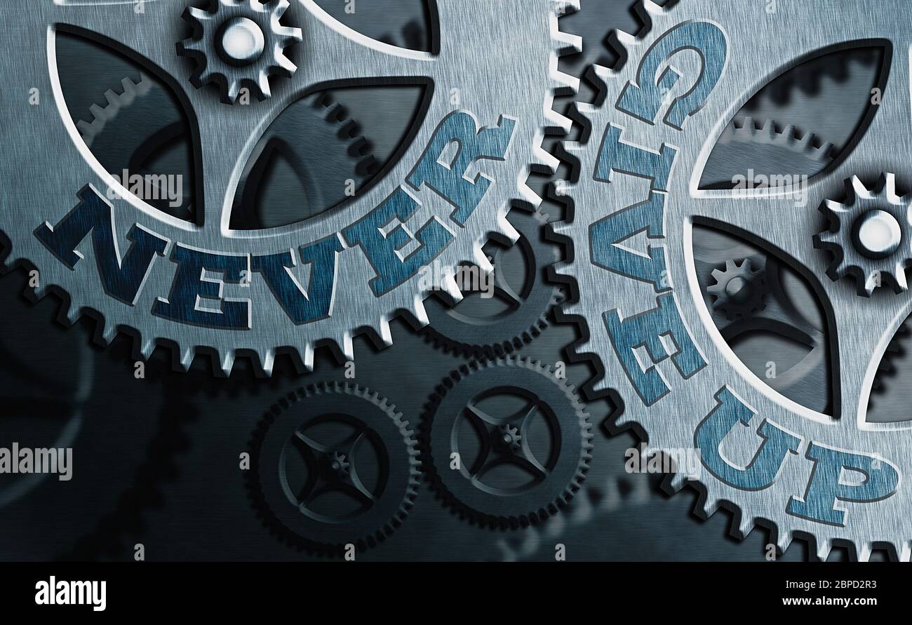 Writing note showing Never Give Up. Business concept for be persistent ...