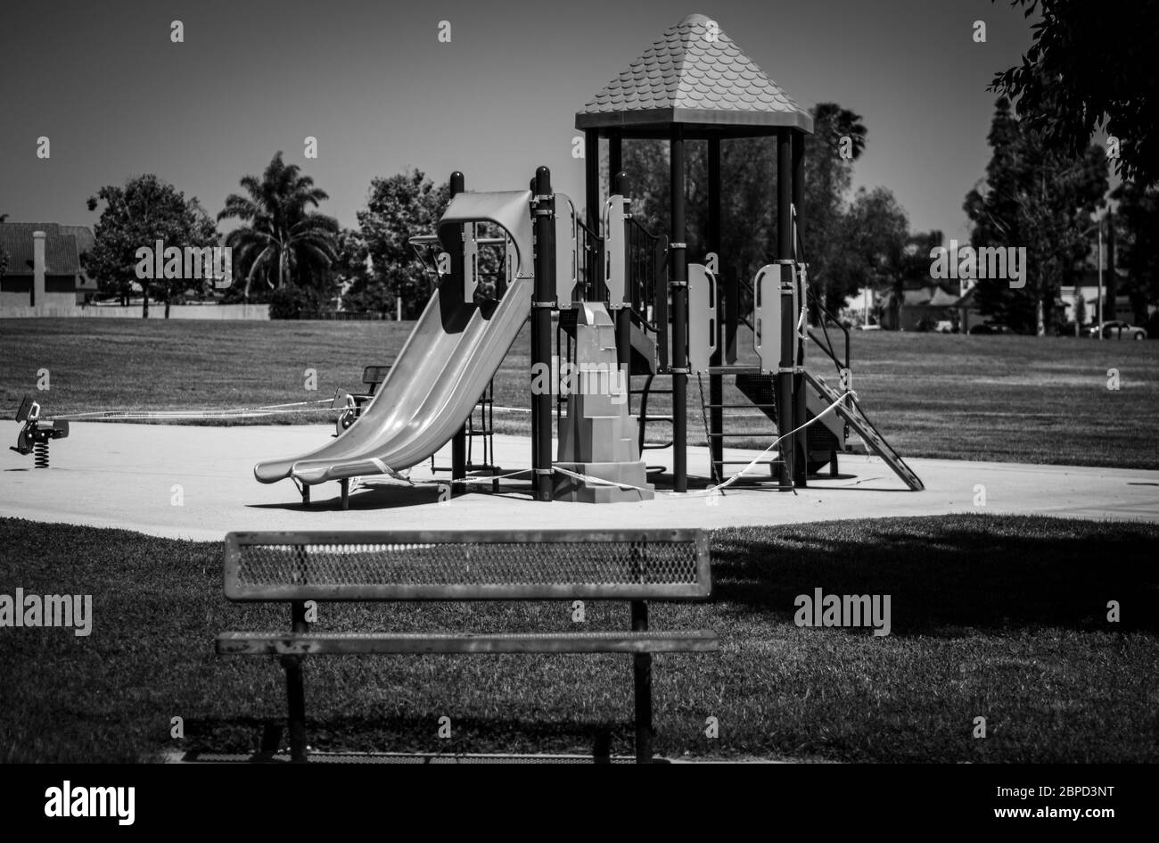 playground closed due to pandemic Stock Photo