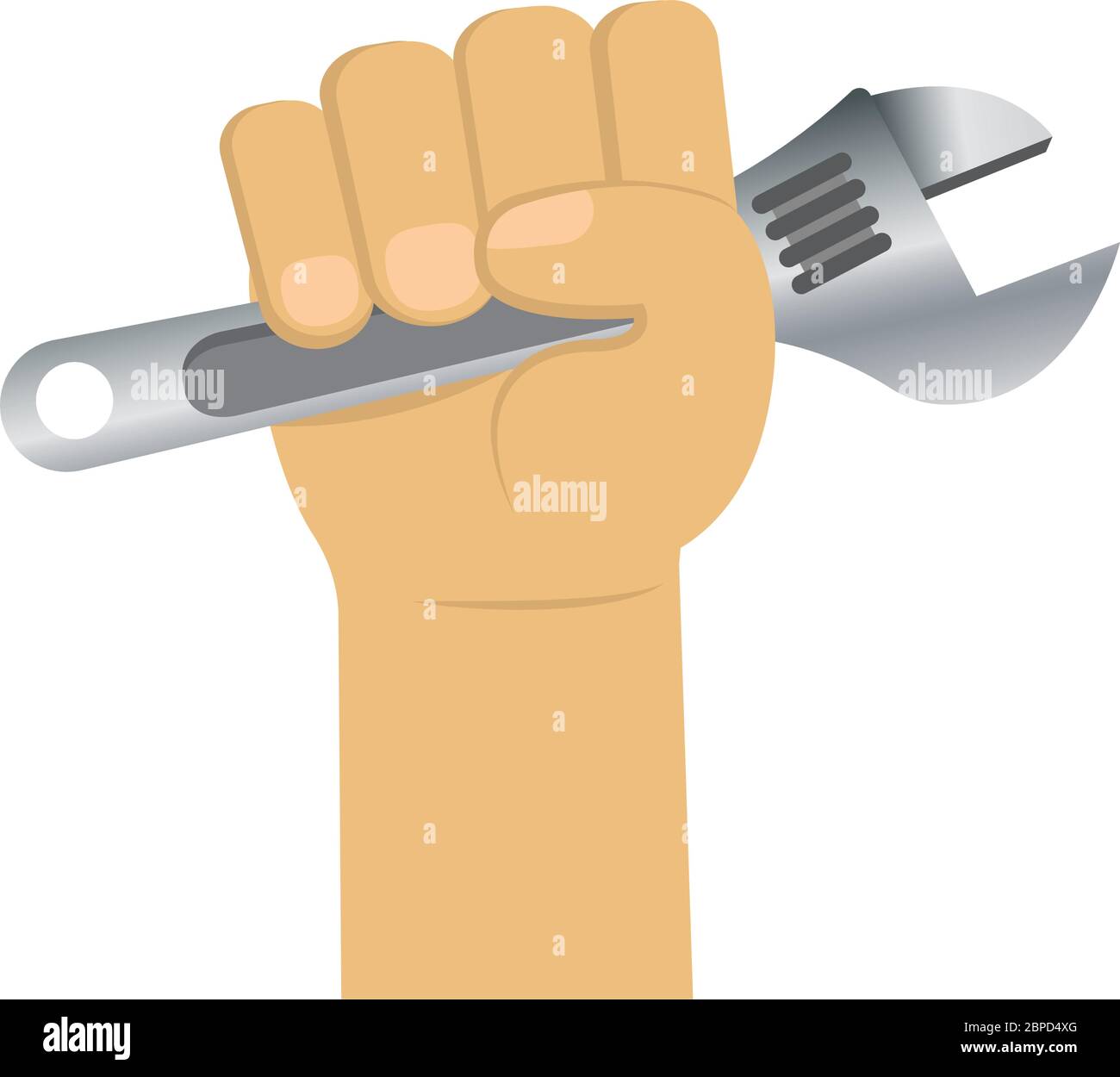 Isolated hand with a wrench Stock Vector