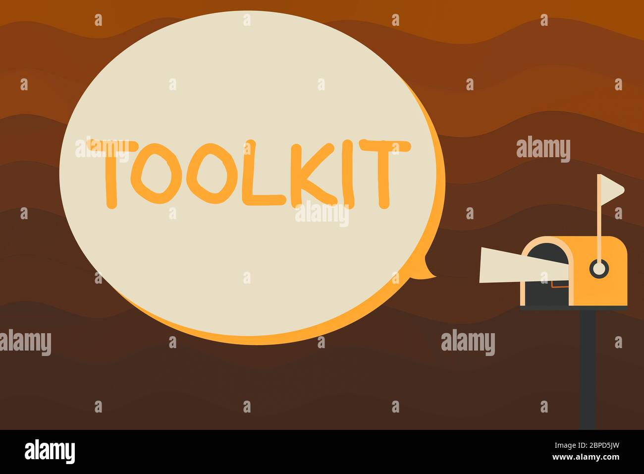 Text sign showing Toolkit. Business photo text set of tools kept in a bag or box and used for a