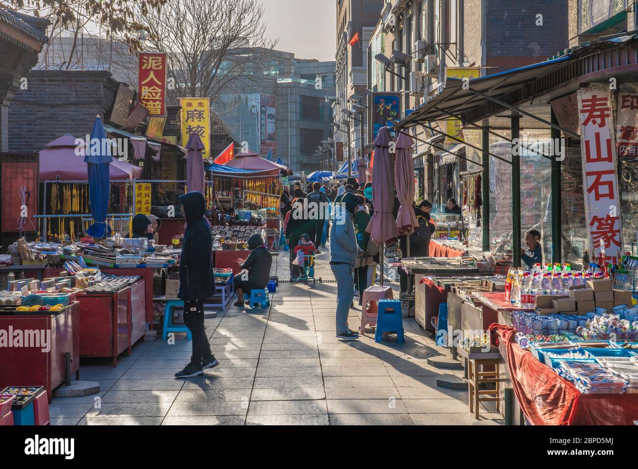 TIANJIN, CHINA NOVEMBER 18 This is an antique market where vendors
