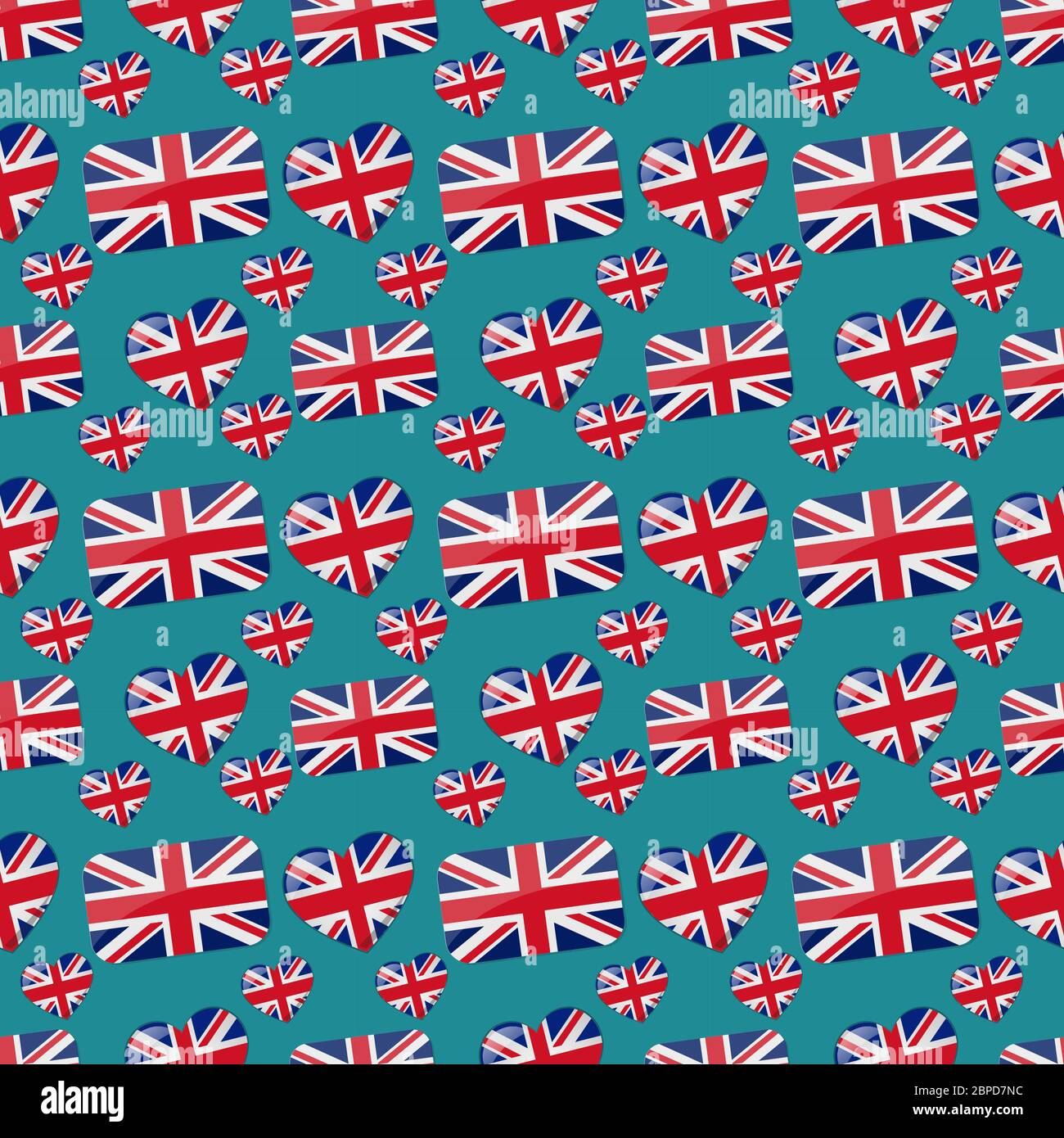 union jack flag symbol seamless pattern vector illustration background