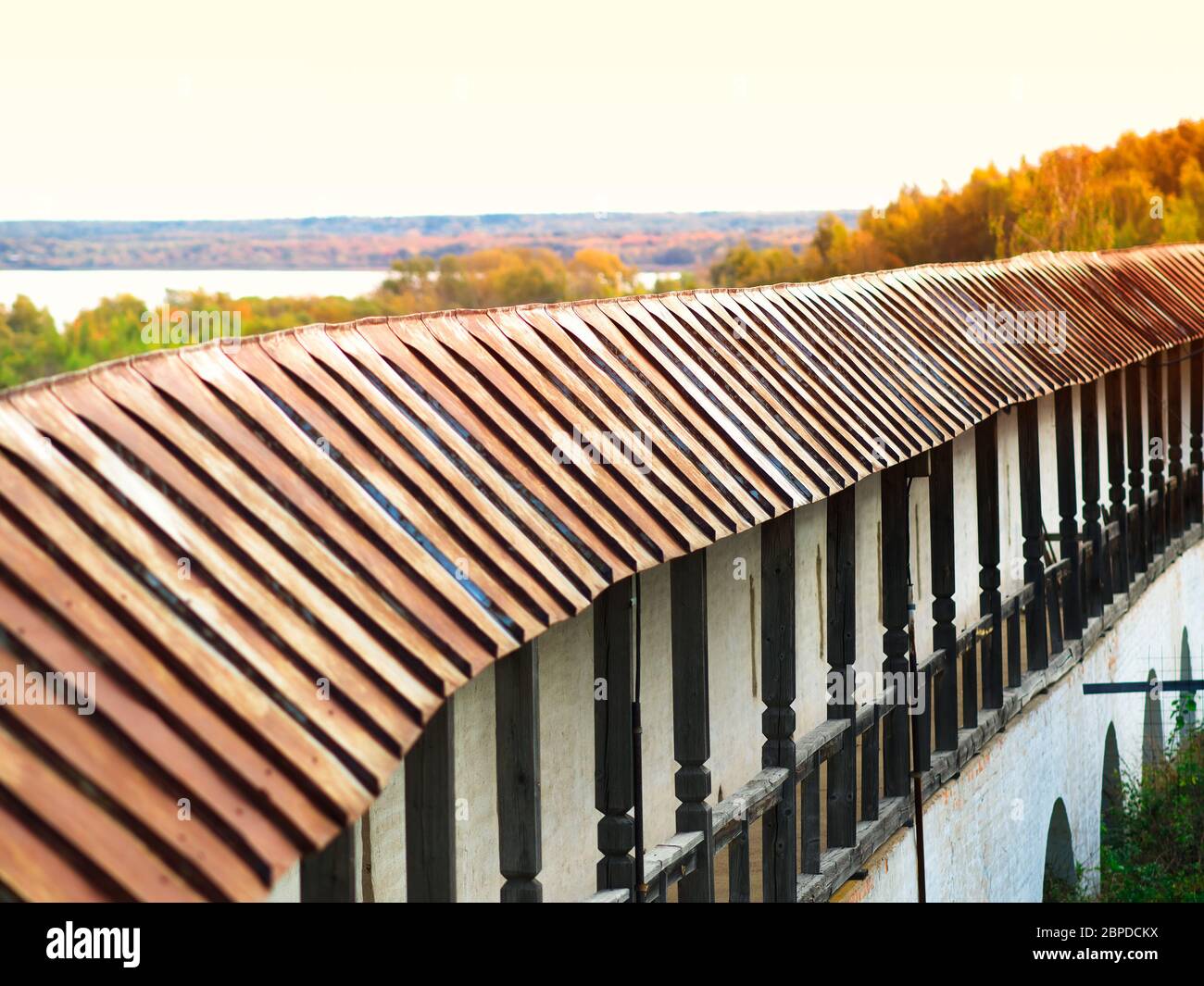 Defensive wall of medieval castle architecture background Stock Photo ...