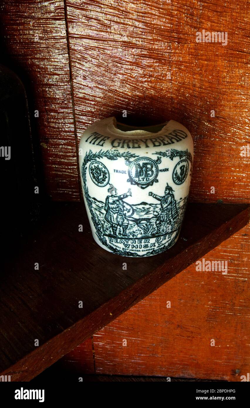 Damaged ceramic whisky bottle, probably from the gold mining period at