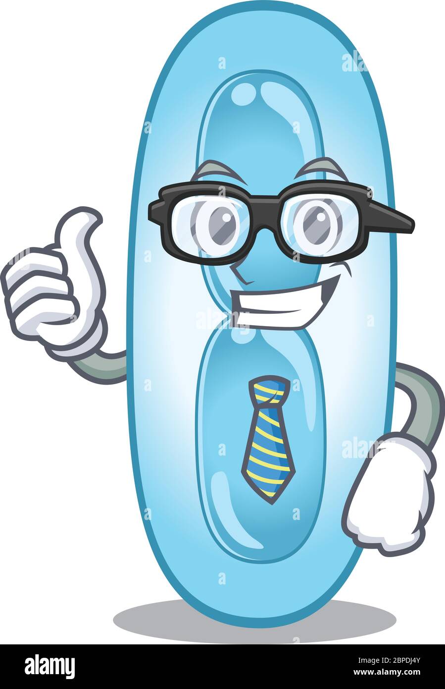 cartoon drawing of klebsiella pneumoniae Businessman wearing glasses and tie Stock Vector