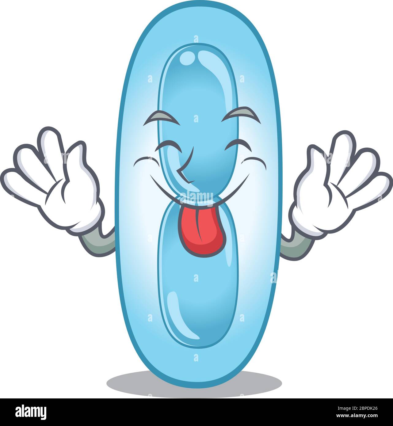 Funny klebsiella pneumoniae cartoon design with tongue out face Stock Vector