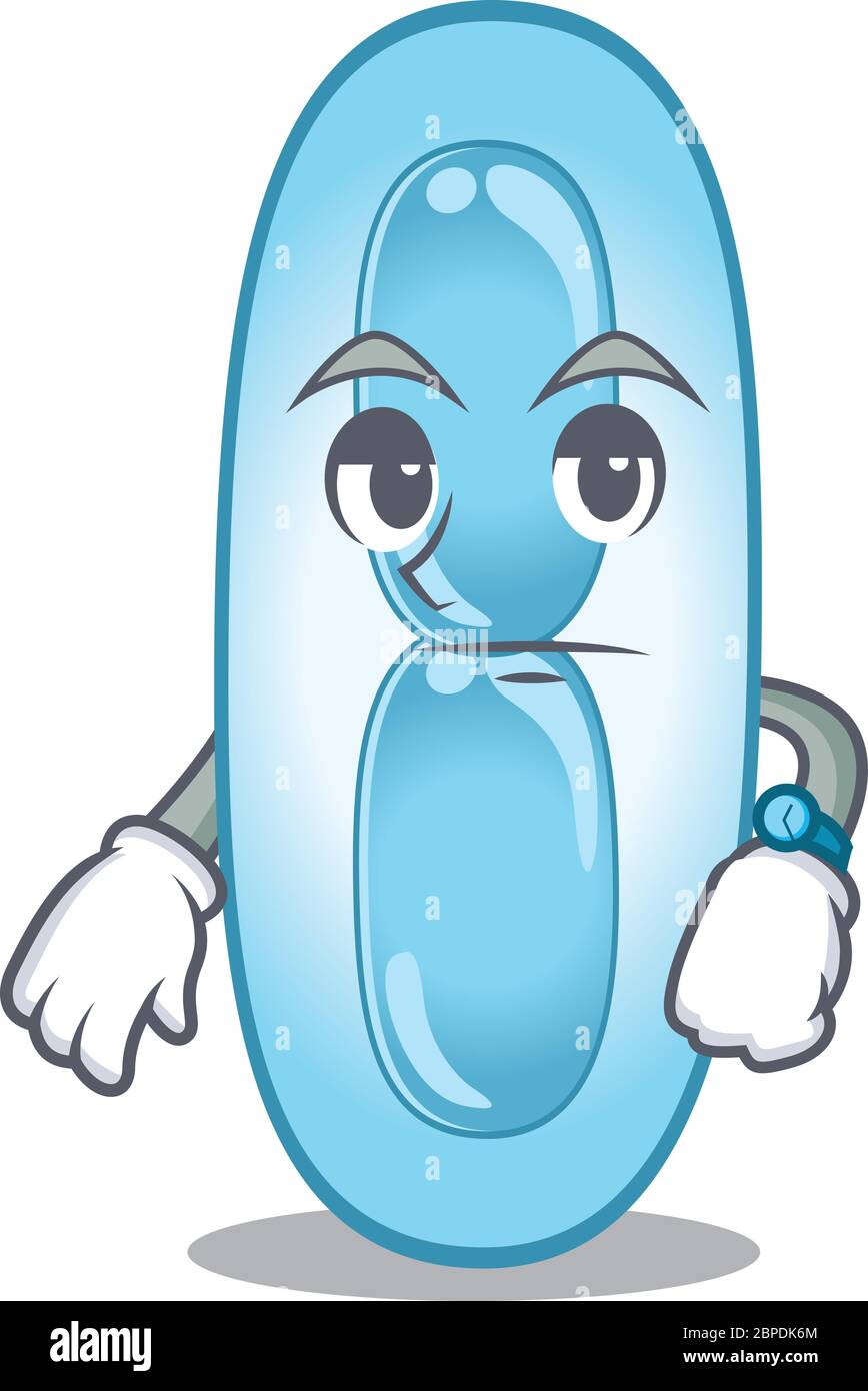 Mascot design style of klebsiella pneumoniae with waiting gesture Stock Vector