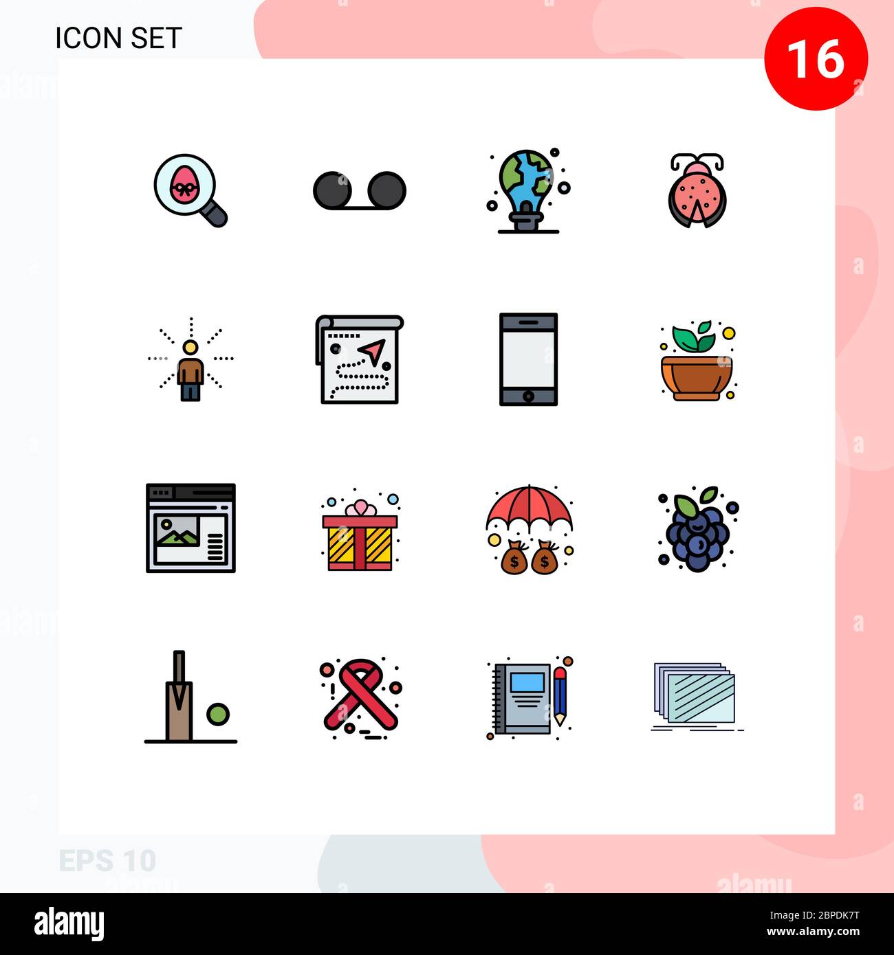 Set of 16 Modern UI Icons Symbols Signs for feel, ladybug, green, ladybird,  beetle Editable Creative Vector Design Elements Stock Vector Image & Art -  Alamy