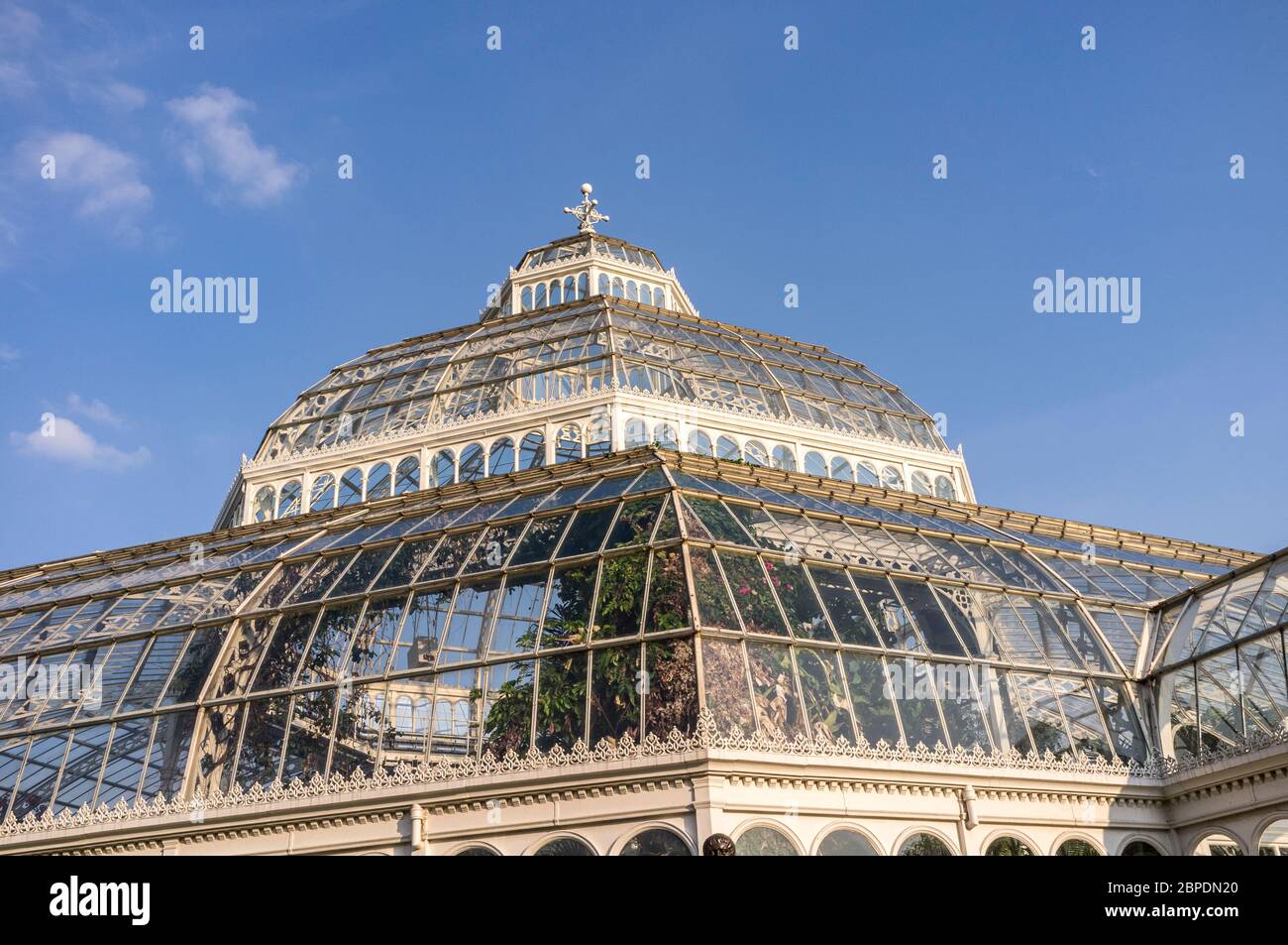 The Palm House, a restored Victorian Glasshouse, in Sefton Park in Liverpool, England Stock Photo