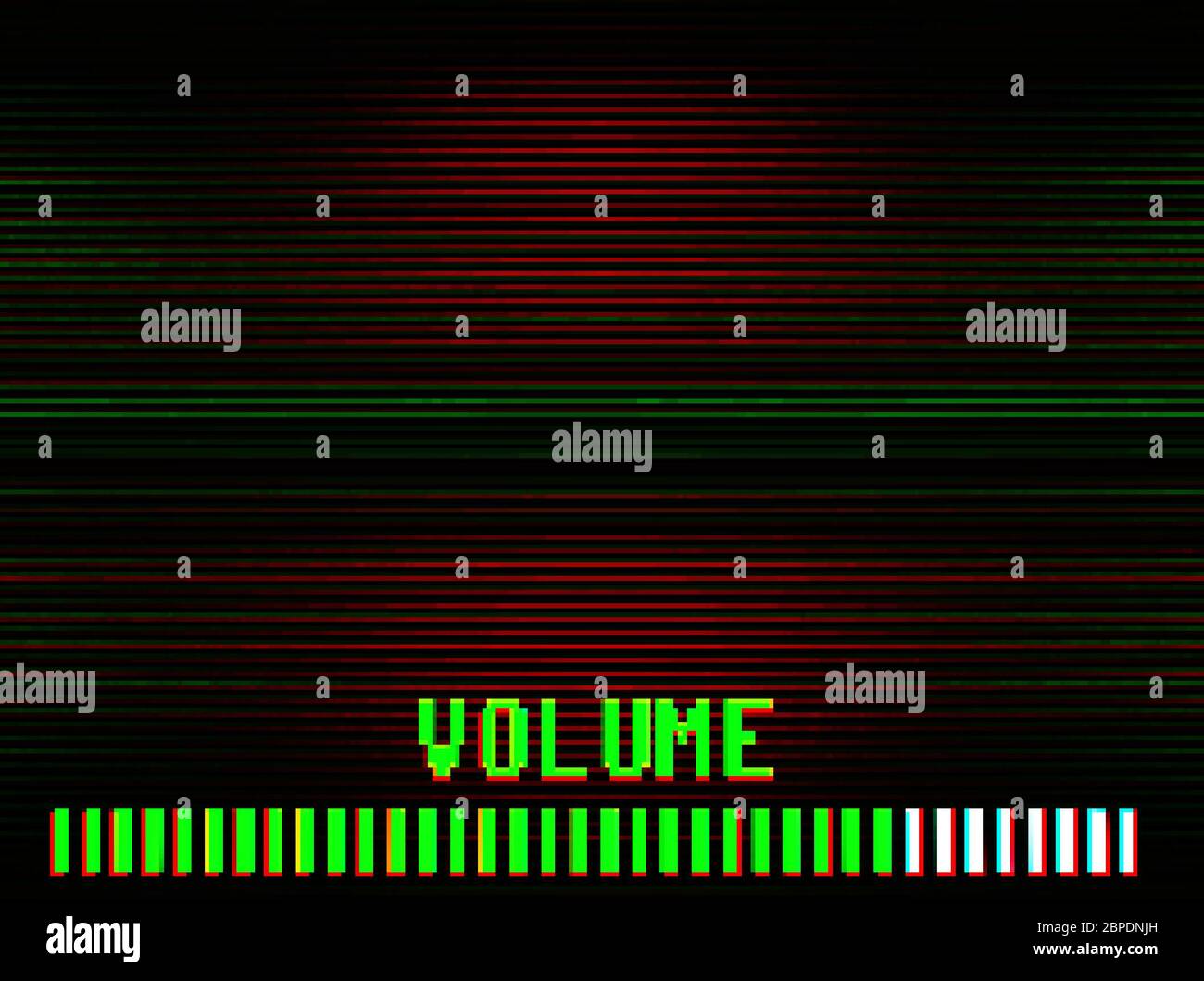 Pixelated tv volume bar illustration background Stock Photo - Alamy