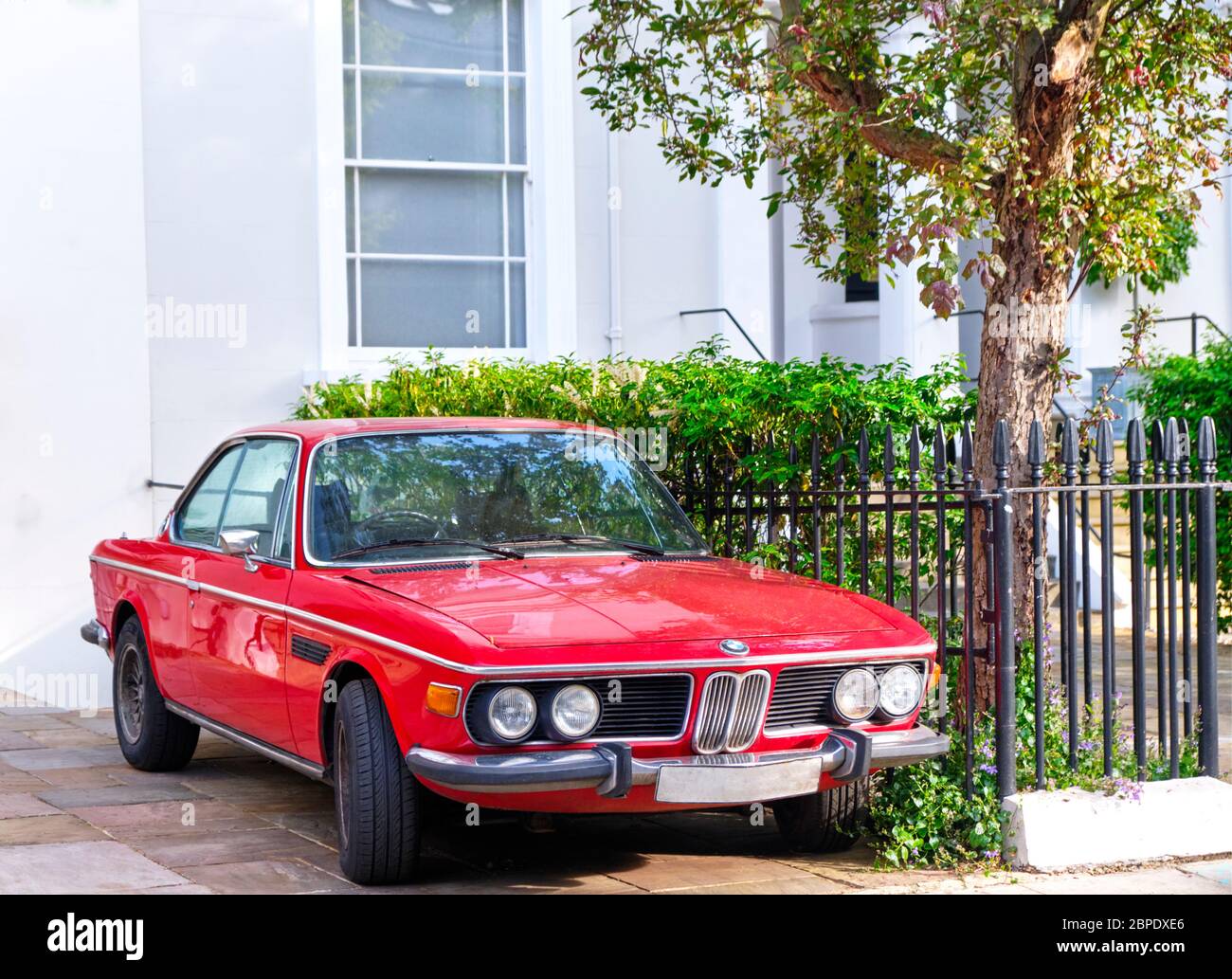 1972 BMW E9 outside a house in Chelsea Stock Photo