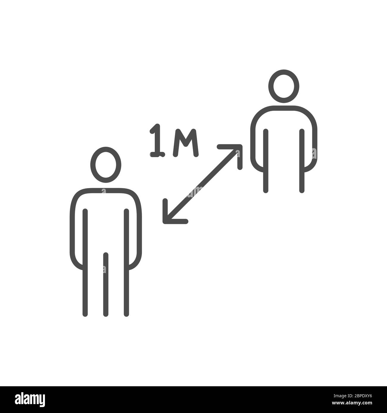 Social distancing. Keep distance related vector thin line icon Stock ...