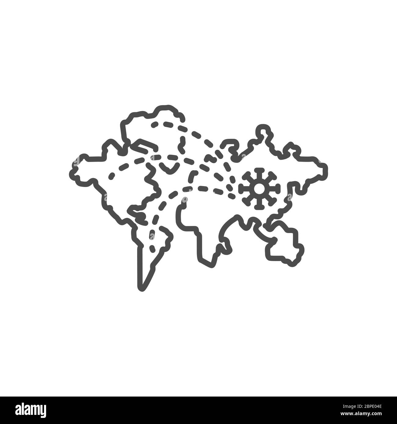 Pandemia related vector thin line icon Stock Vector