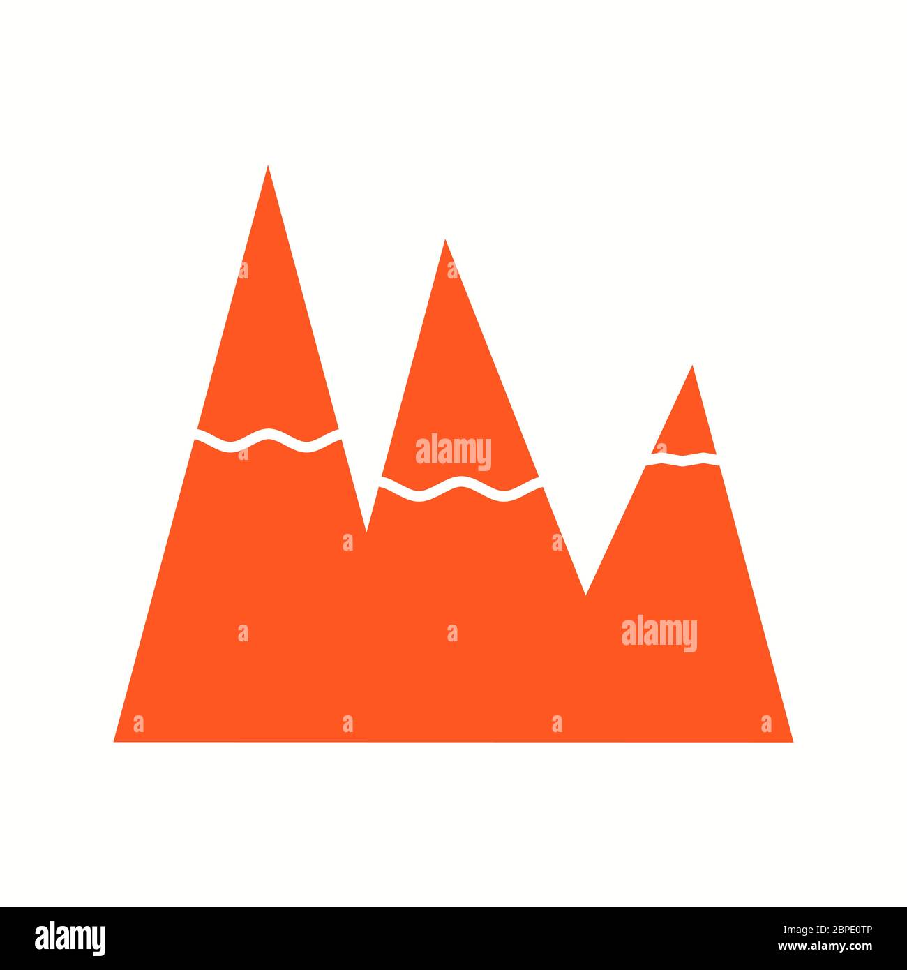 Beautiful Snow on Mountains Glyph Vector Icon Stock Vector