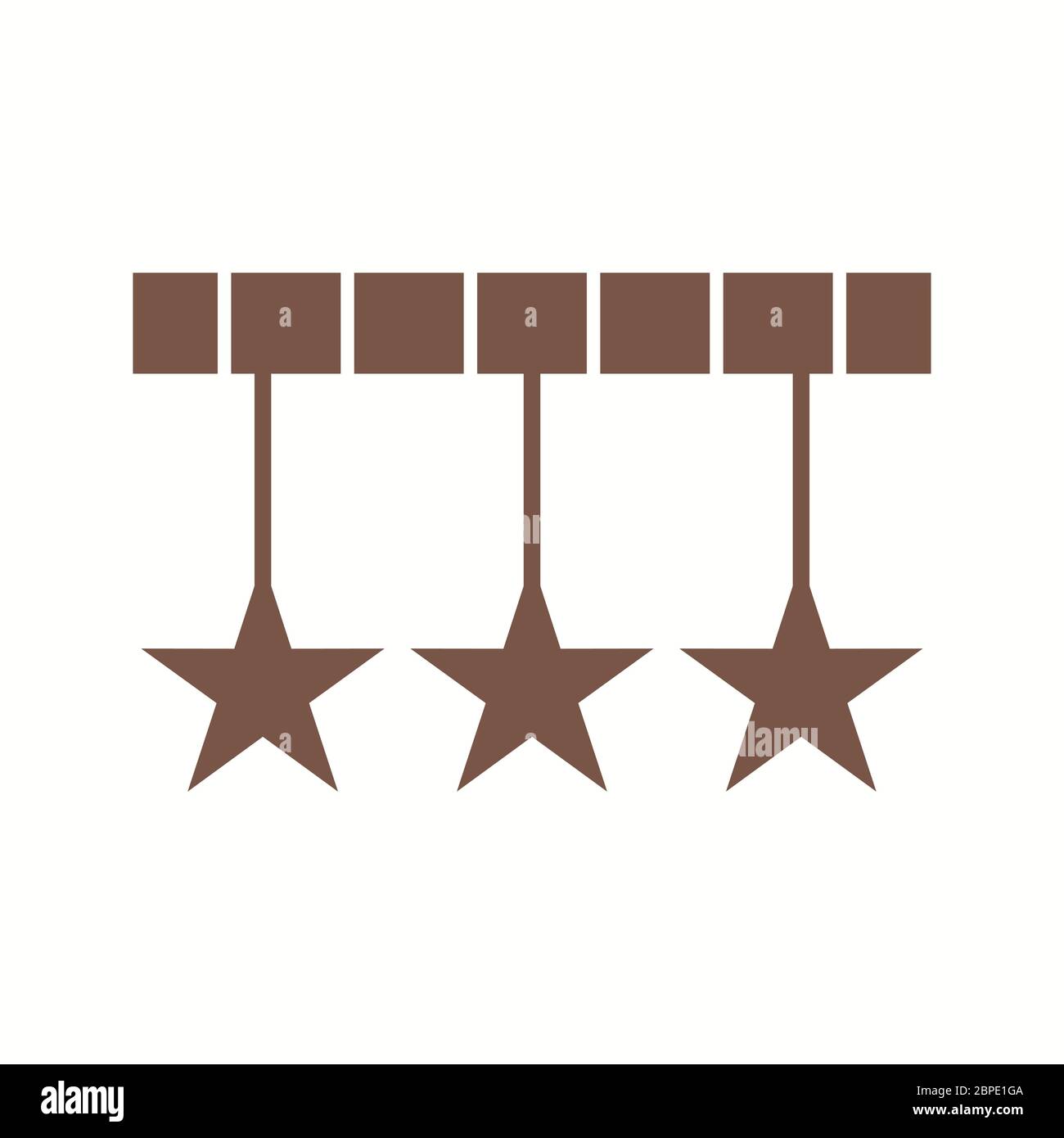 Beautiful Three Stars Glyph Vector Icon Stock Vector