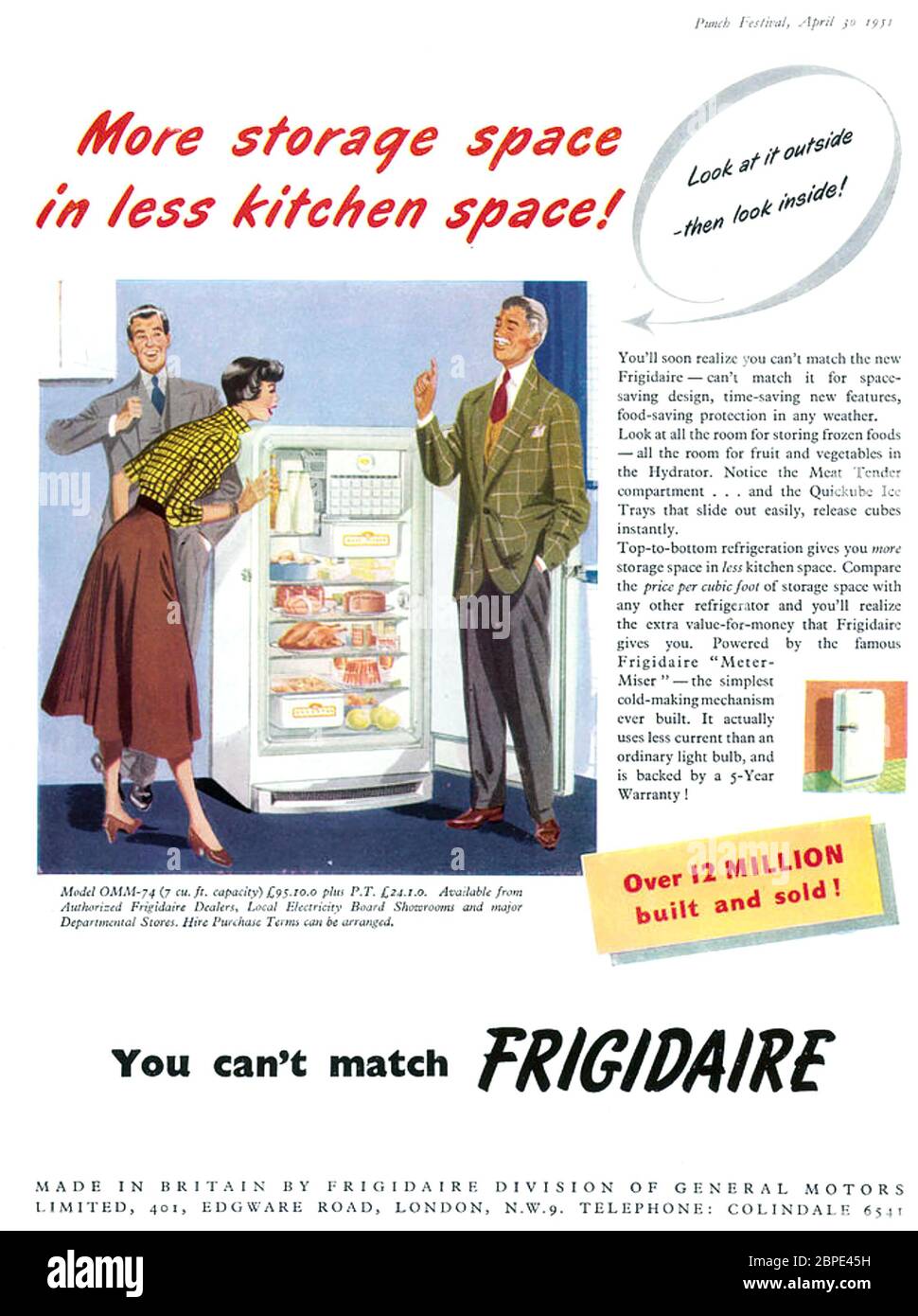 FRIGIDAIRE ADVERT 1951 Stock Photo