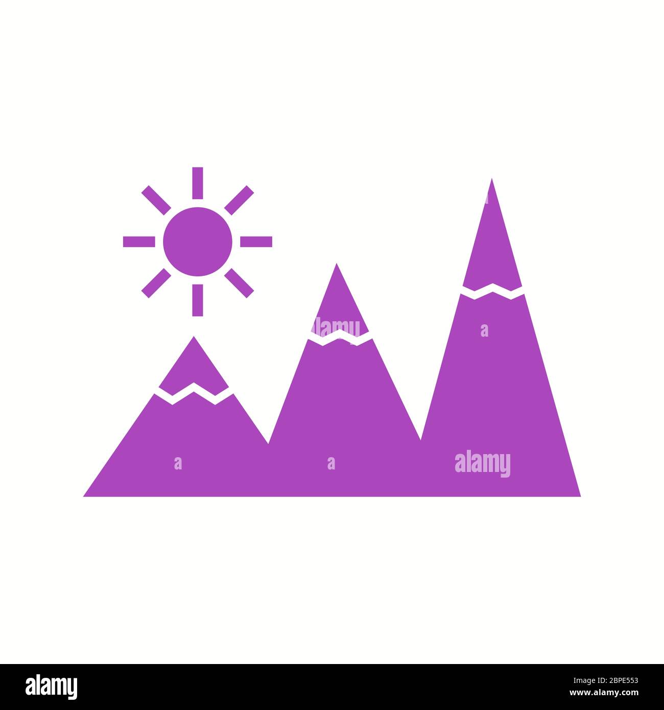 Beautiful Sunshine on Mountains Glyph Vector Icon Stock Vector