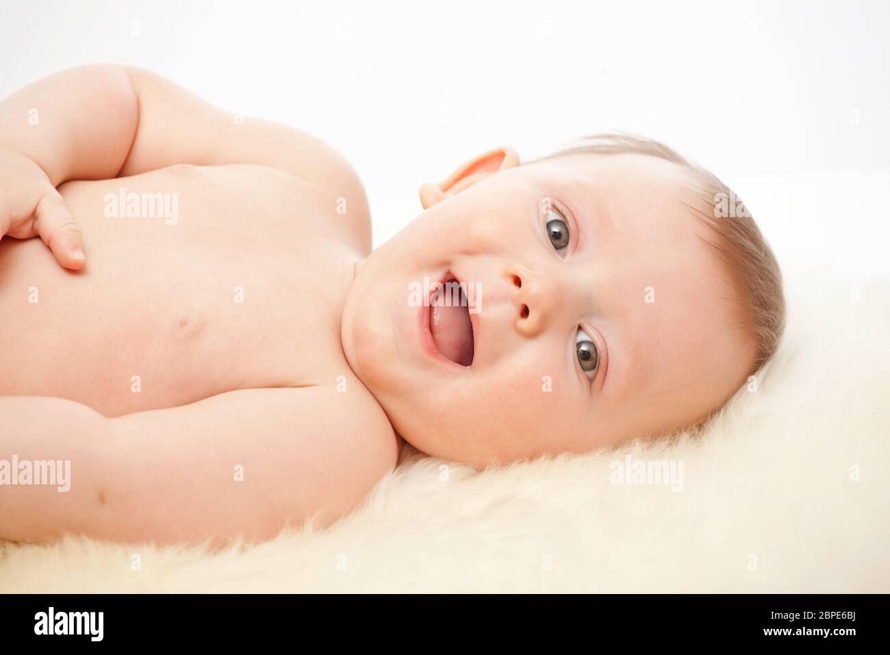 portrait of cute caucasian baby Stock Photo