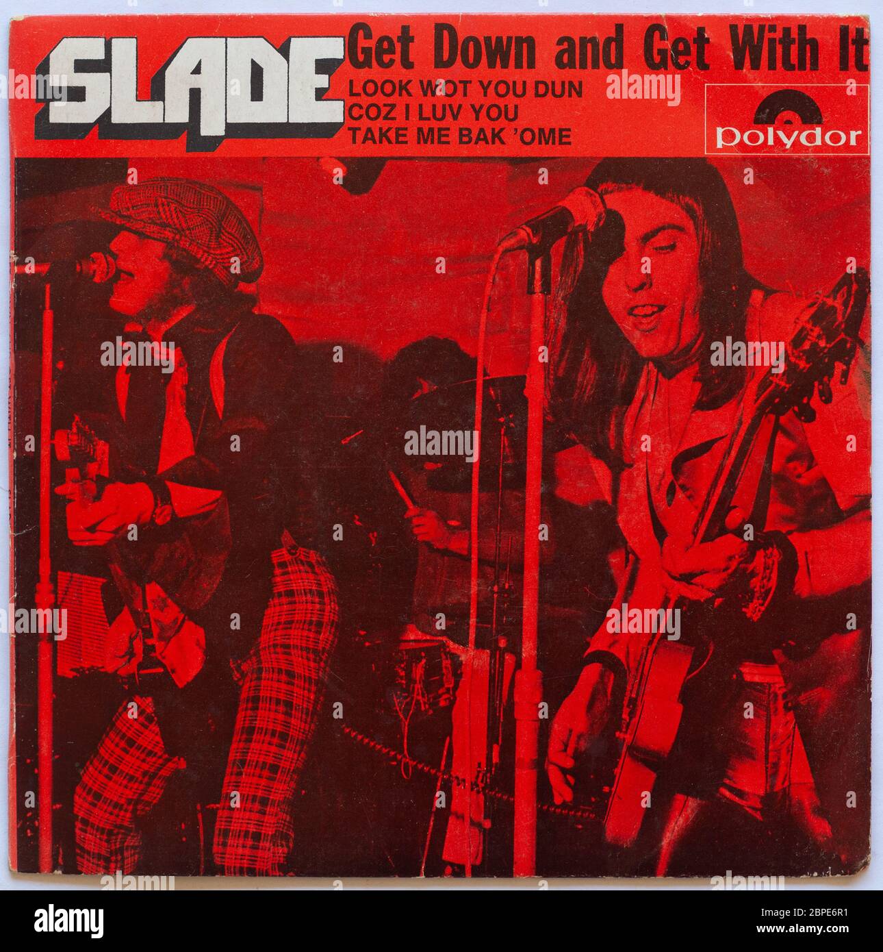 The cover of Get Down and Get With It,  1972 EP by Slade on Polydor - Editorial use only - Editorial use only Stock Photo