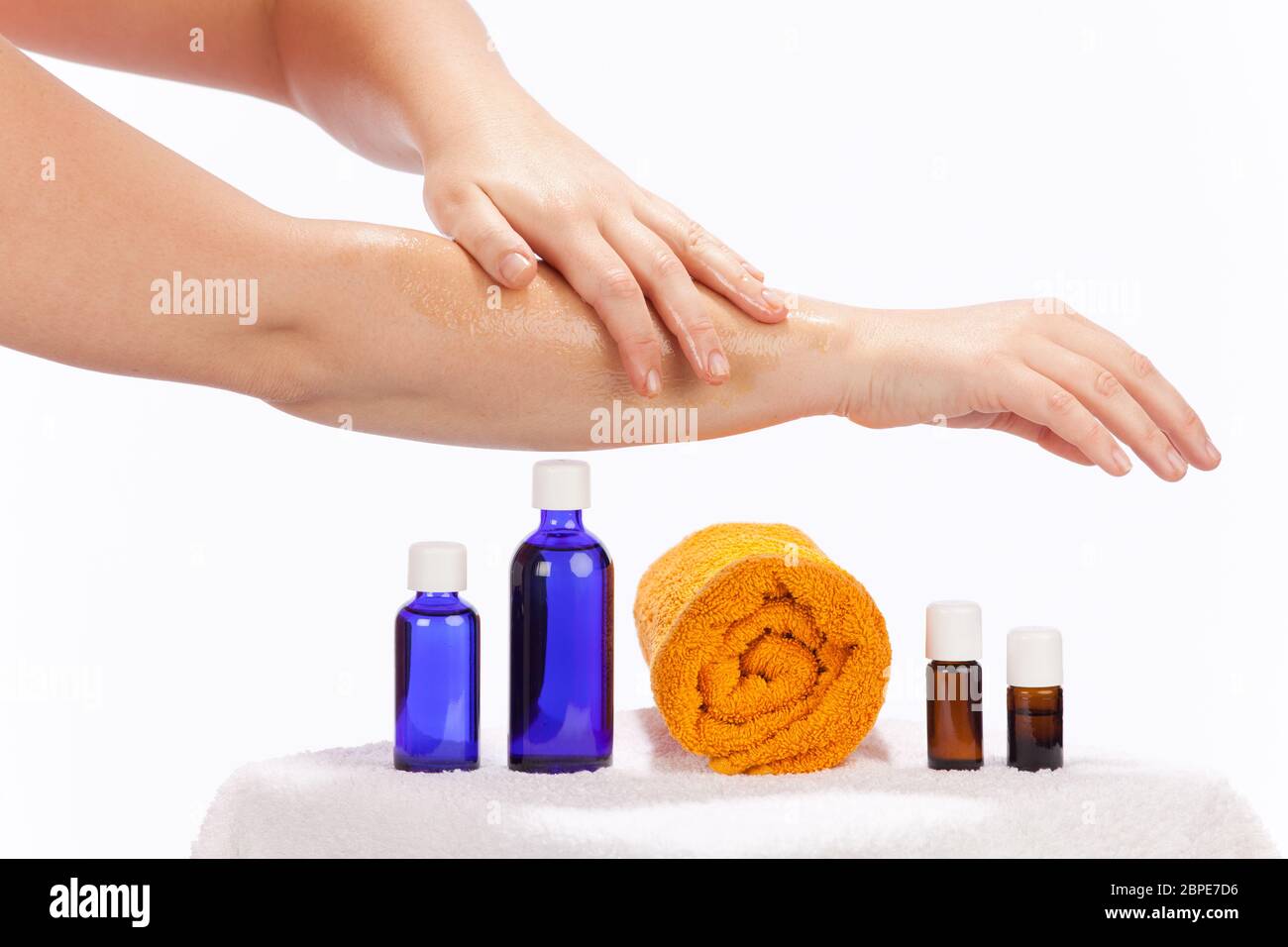 Hautpflege mit ätherischen Ölen Stock Photo